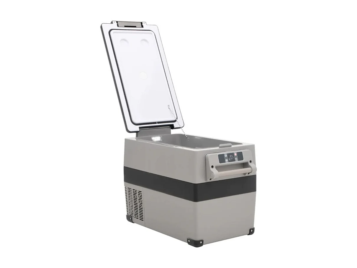 Kühlbox mit Griff und Adapter Schwarz und Grau 55 L PP & PE