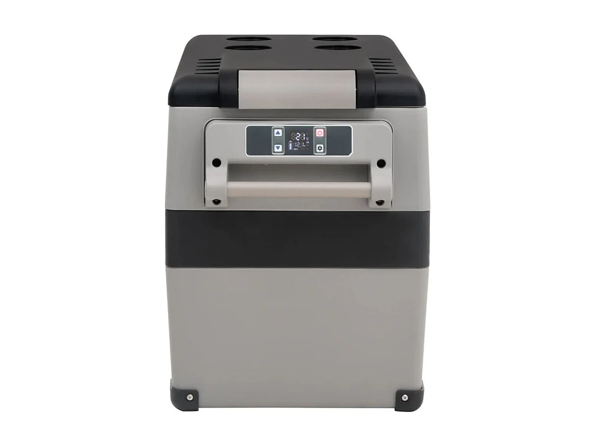 Kühlbox mit Griff und Adapter Schwarz und Grau 55 L PP & PE