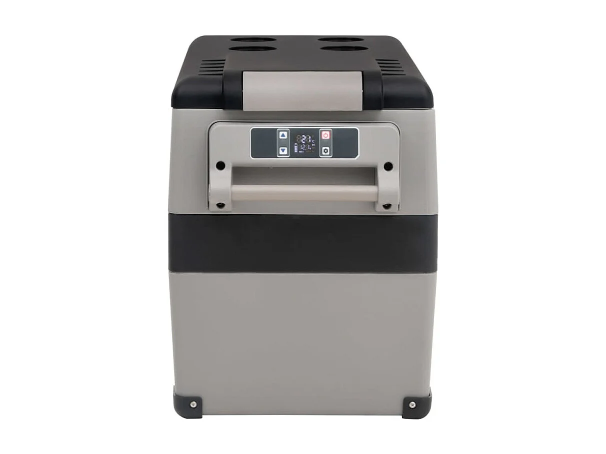 Kühlbox mit Griff und Adapter Schwarz und Grau 35 L PP & PE