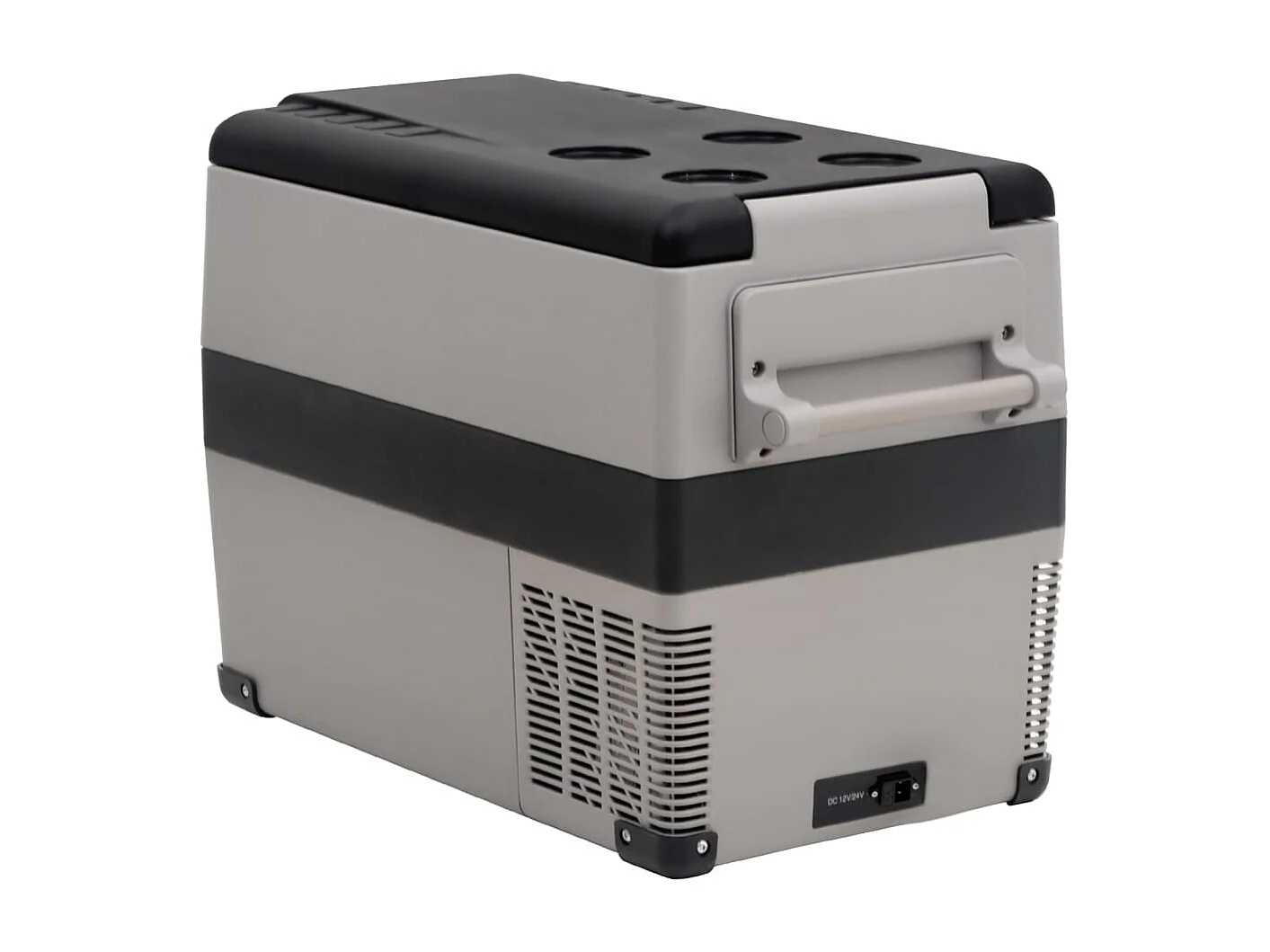 Kühlbox mit Griff und Adapter Schwarz und Grau 35 L PP & PE