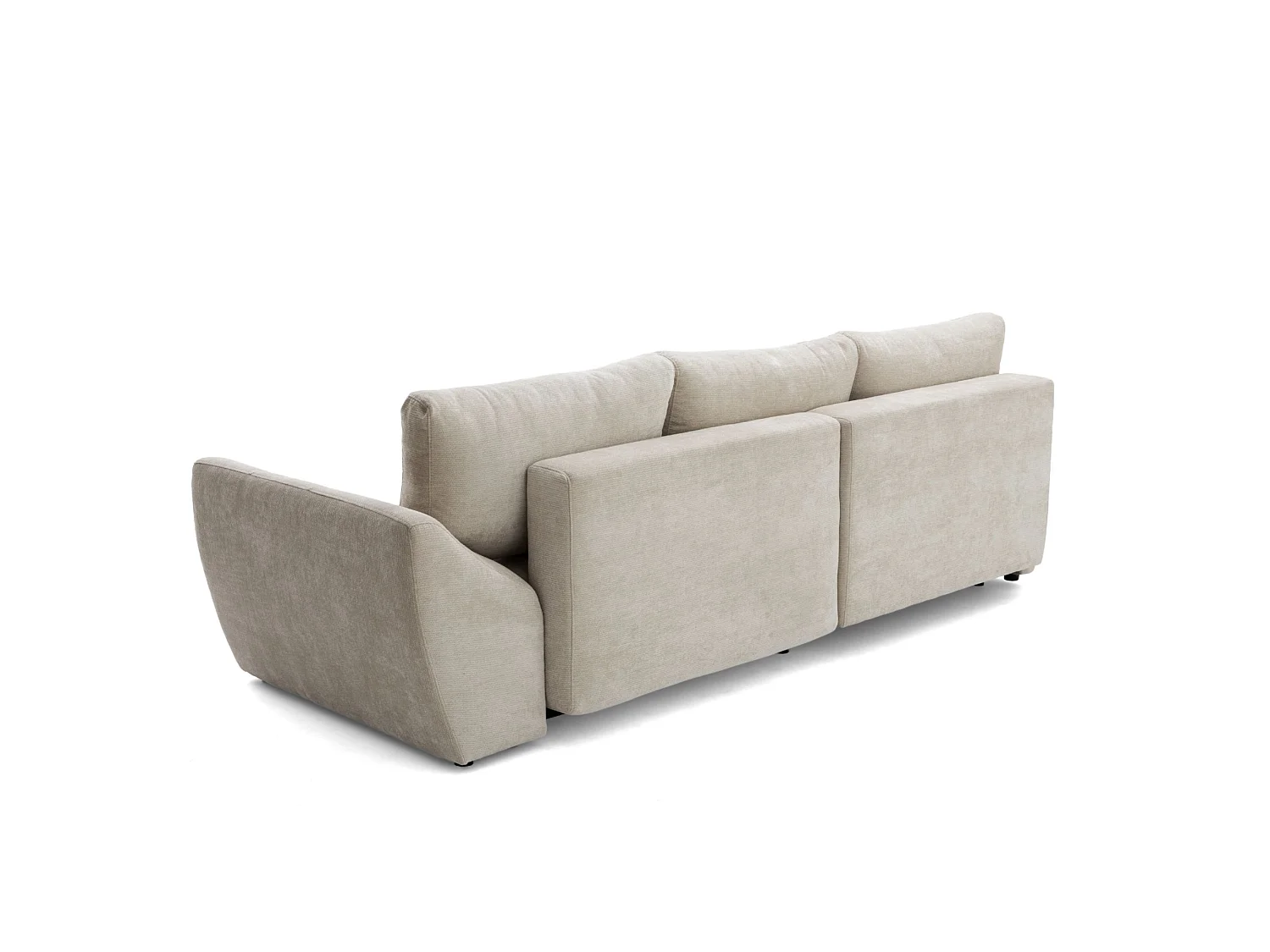Canapé d'angle gauche 3 places en tissu chenille beige NICE