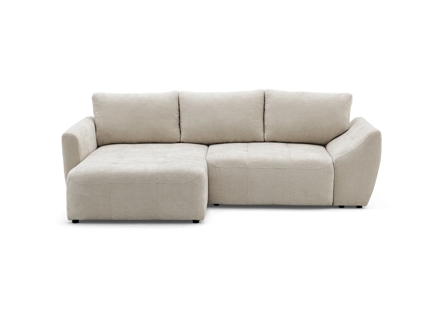 Canapé d'angle NICE L Gauche avec fonction couchage 137x204 Chenille Beige