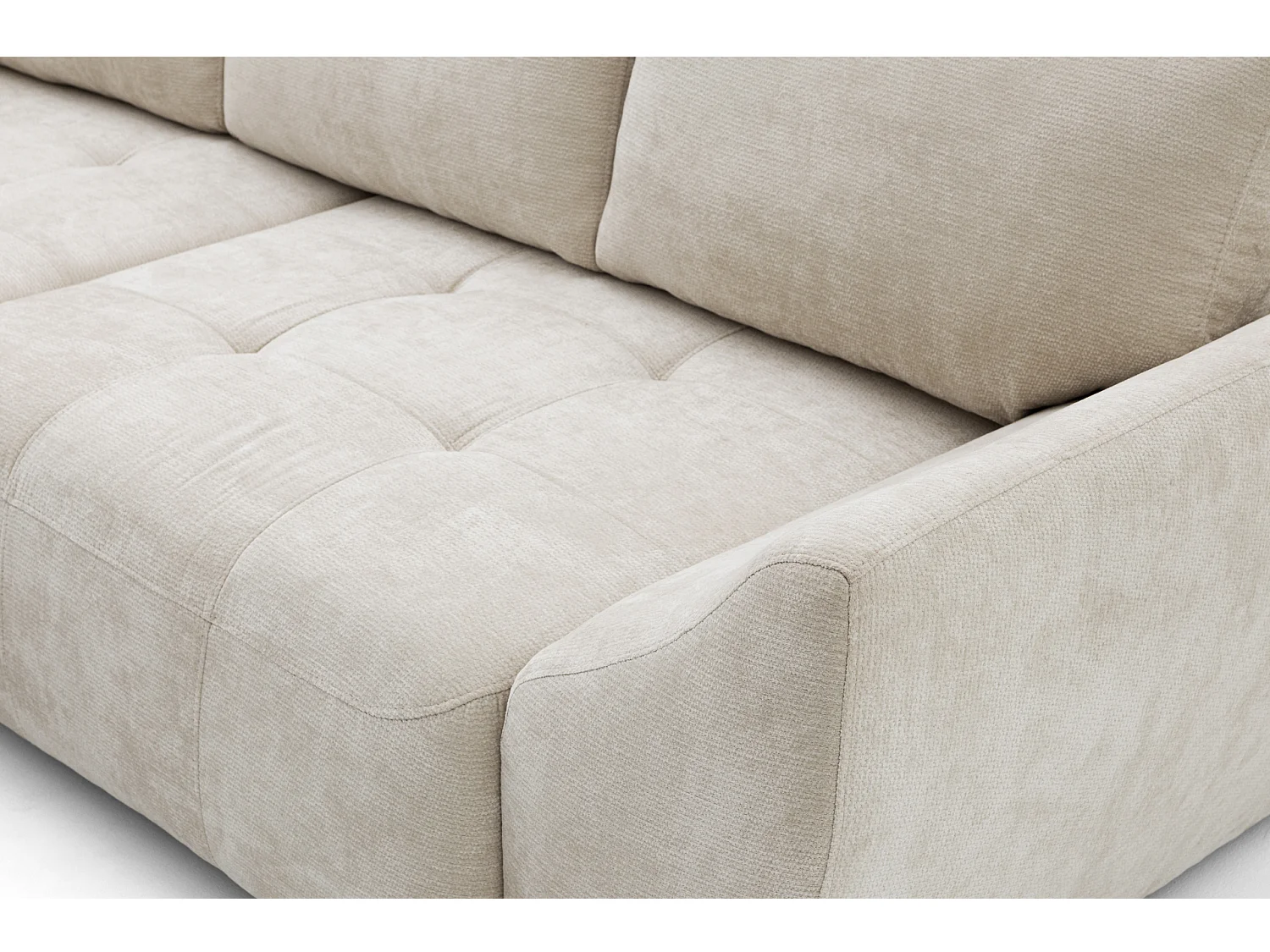 Canapé d'angle NICE L Gauche avec fonction couchage 137x204 Chenille Beige