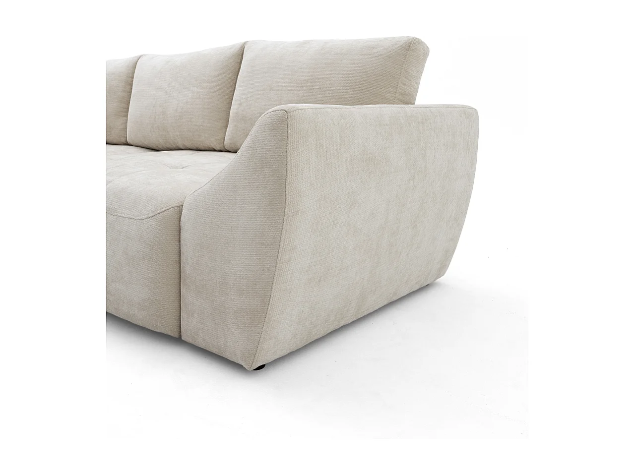 Canapé d'angle NICE L Gauche avec fonction couchage 137x204 Chenille Beige