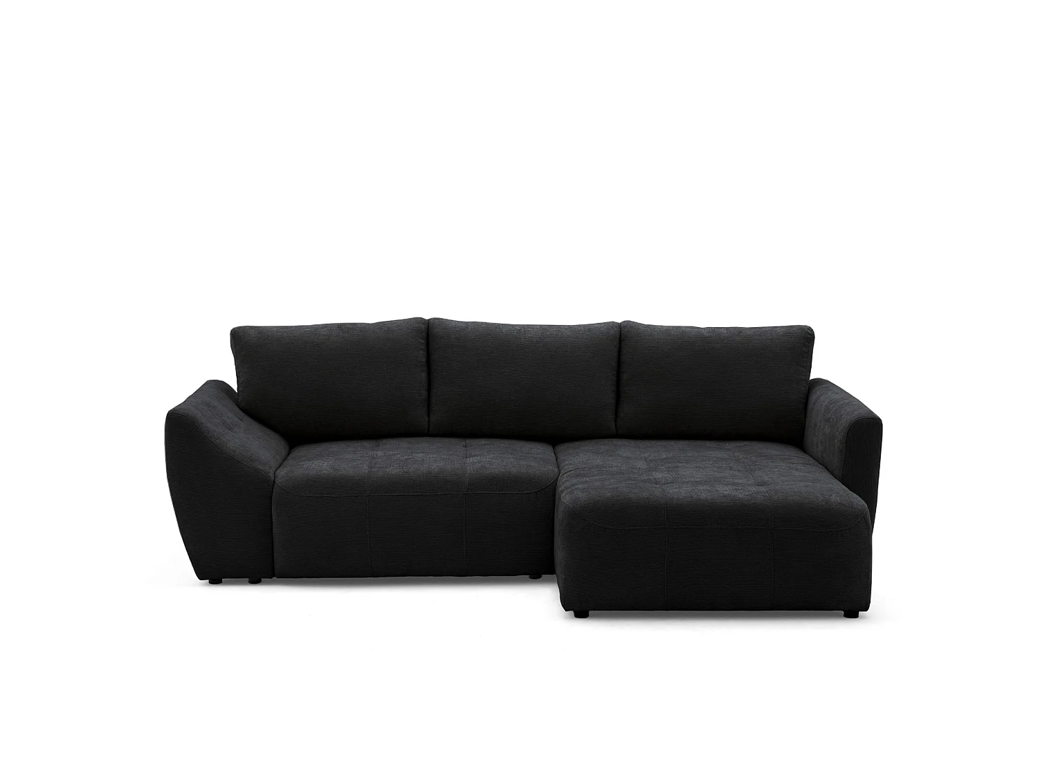 Canapé d'angle droit 3 places en tissu chenille gris anthracite NICE