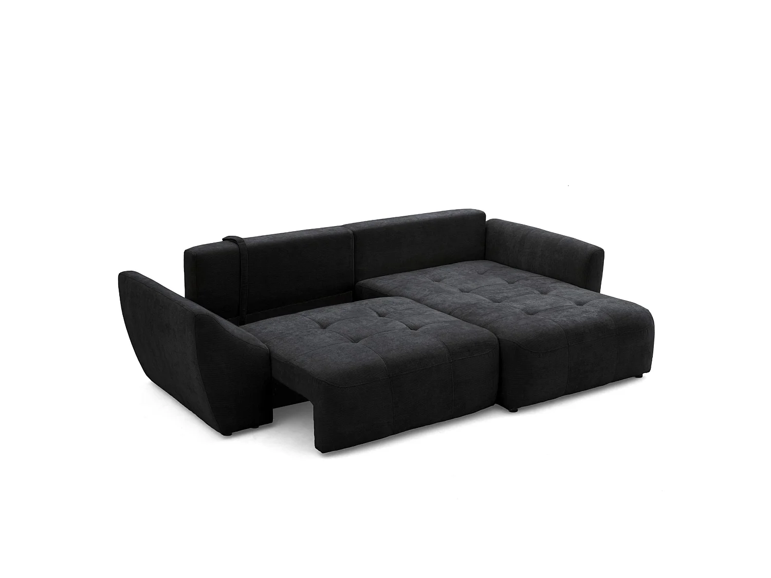 Canapé d'angle droit 3 places en tissu chenille gris anthracite NICE