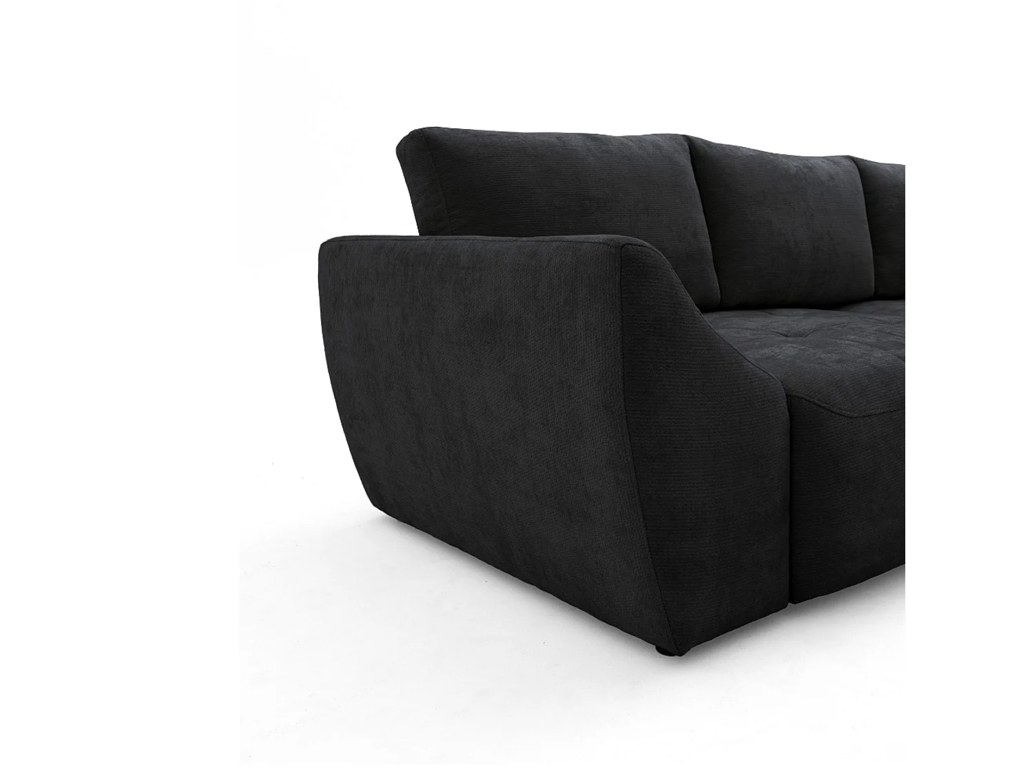 Canapé d'angle droit 3 places en tissu chenille gris anthracite NICE