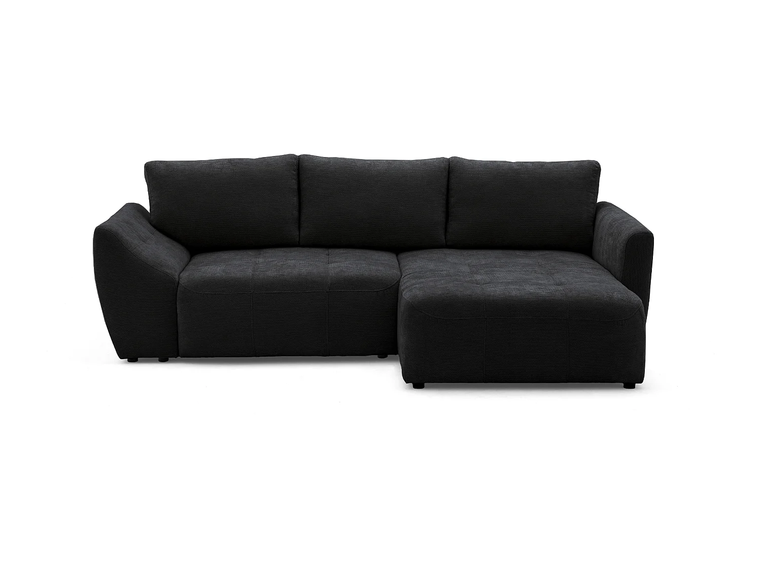 Canapé d'angle NICE L Droit avec fonction couchage 137x204 Chenille Gris anthracite