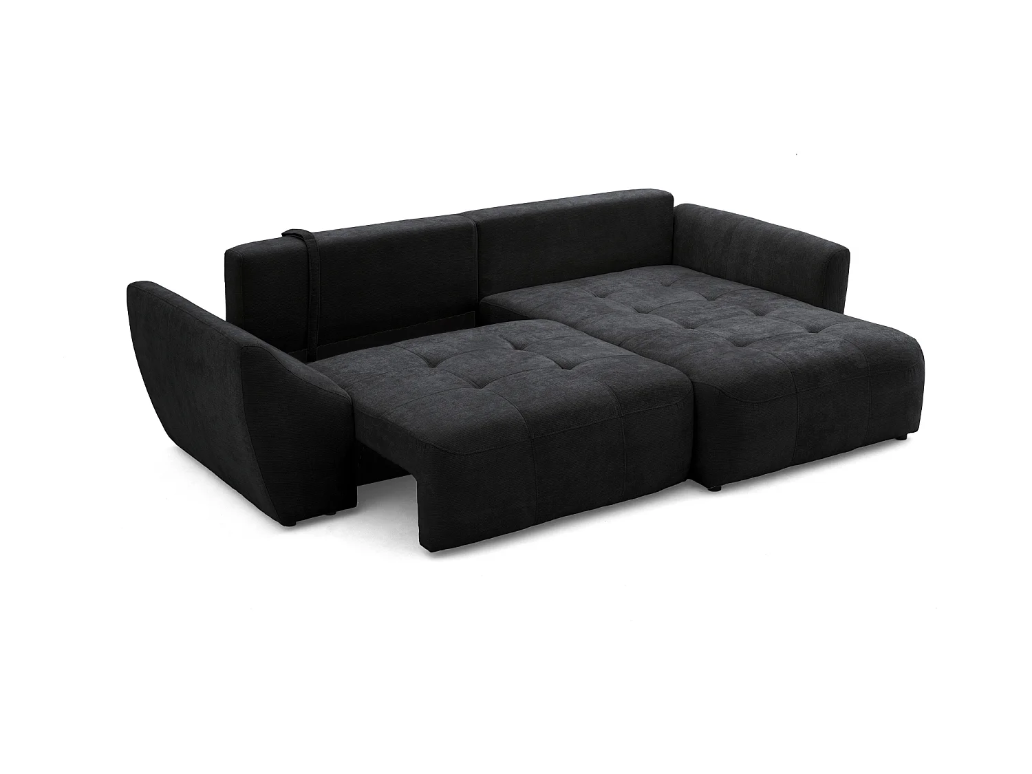 Canapé d'angle NICE L Droit avec fonction couchage 137x204 Chenille Gris anthracite