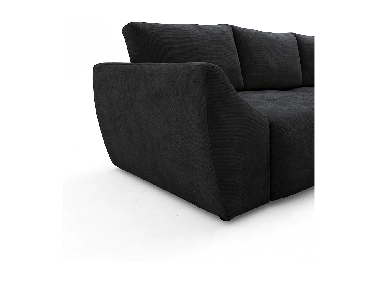 Canapé d'angle NICE L Droit avec fonction couchage 137x204 Chenille Gris anthracite