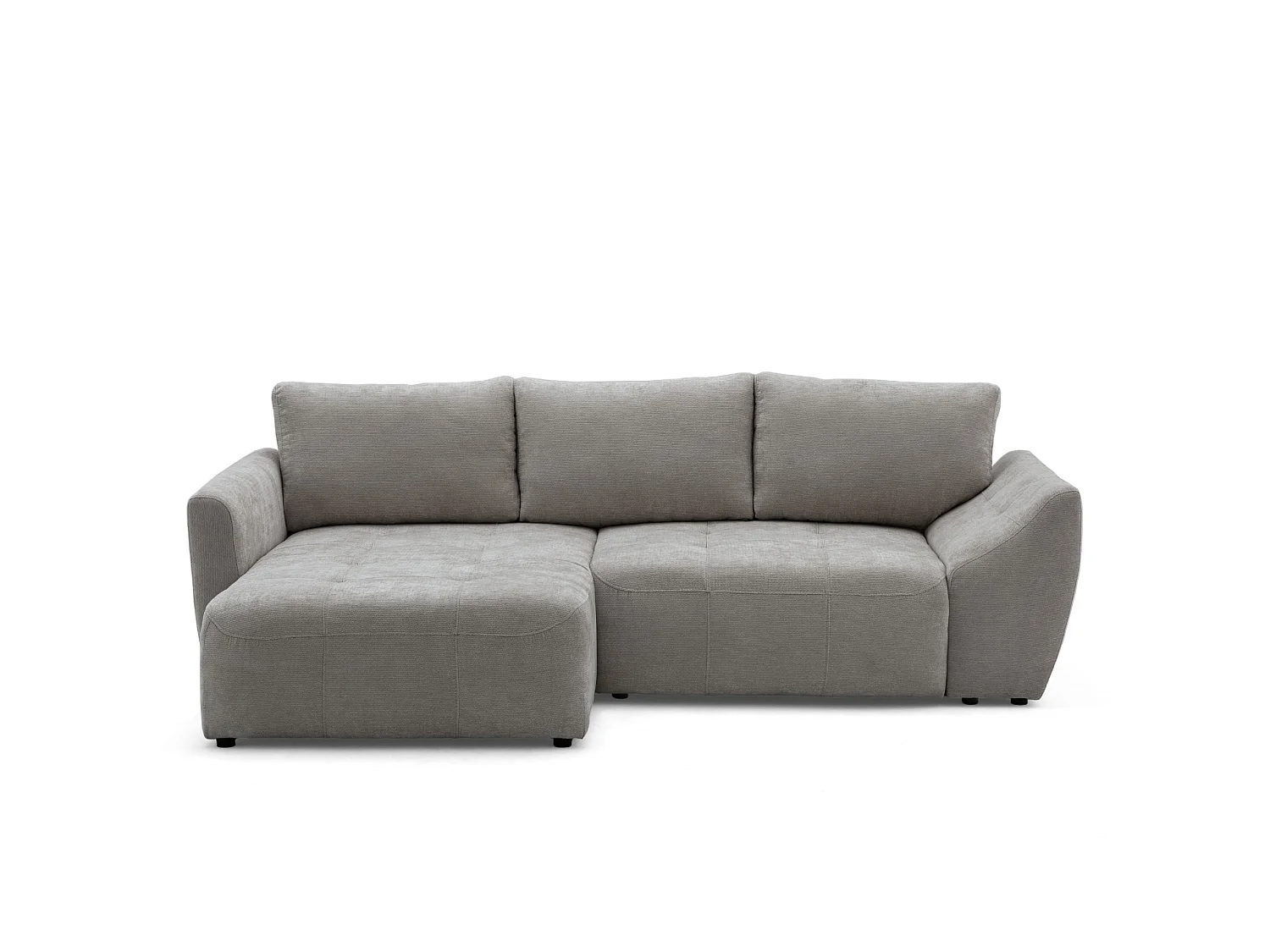 Canapé d'angle gauche 3 places en tissu chenille gris NICE