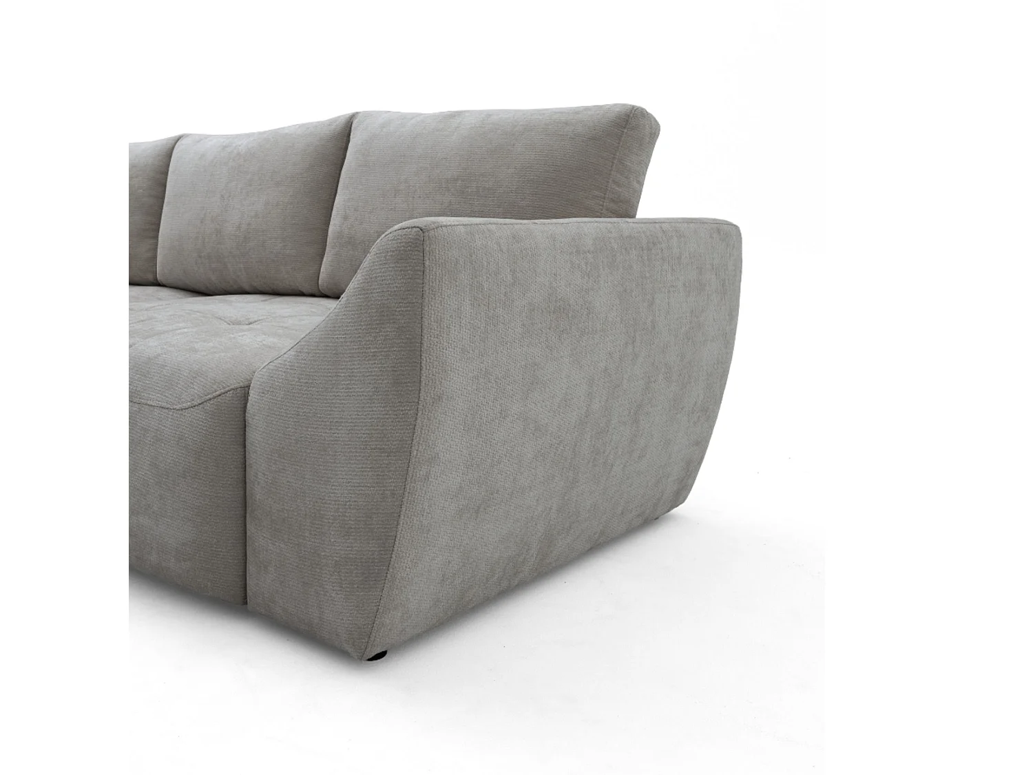 Canapé d'angle gauche 3 places en tissu chenille gris NICE