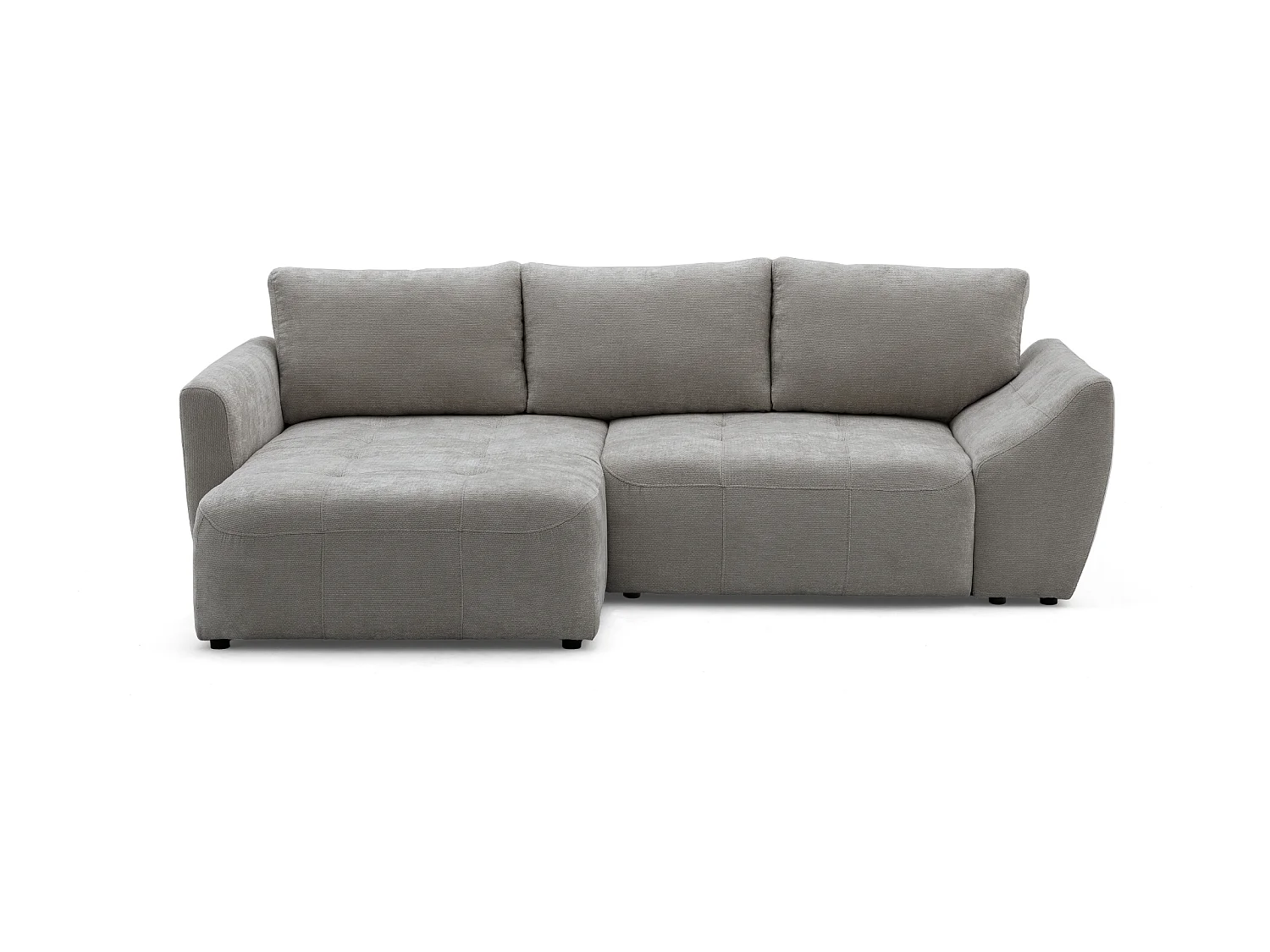 Canapé d'angle NICE L Gauche avec fonction couchage 137x204 Chenille Gris