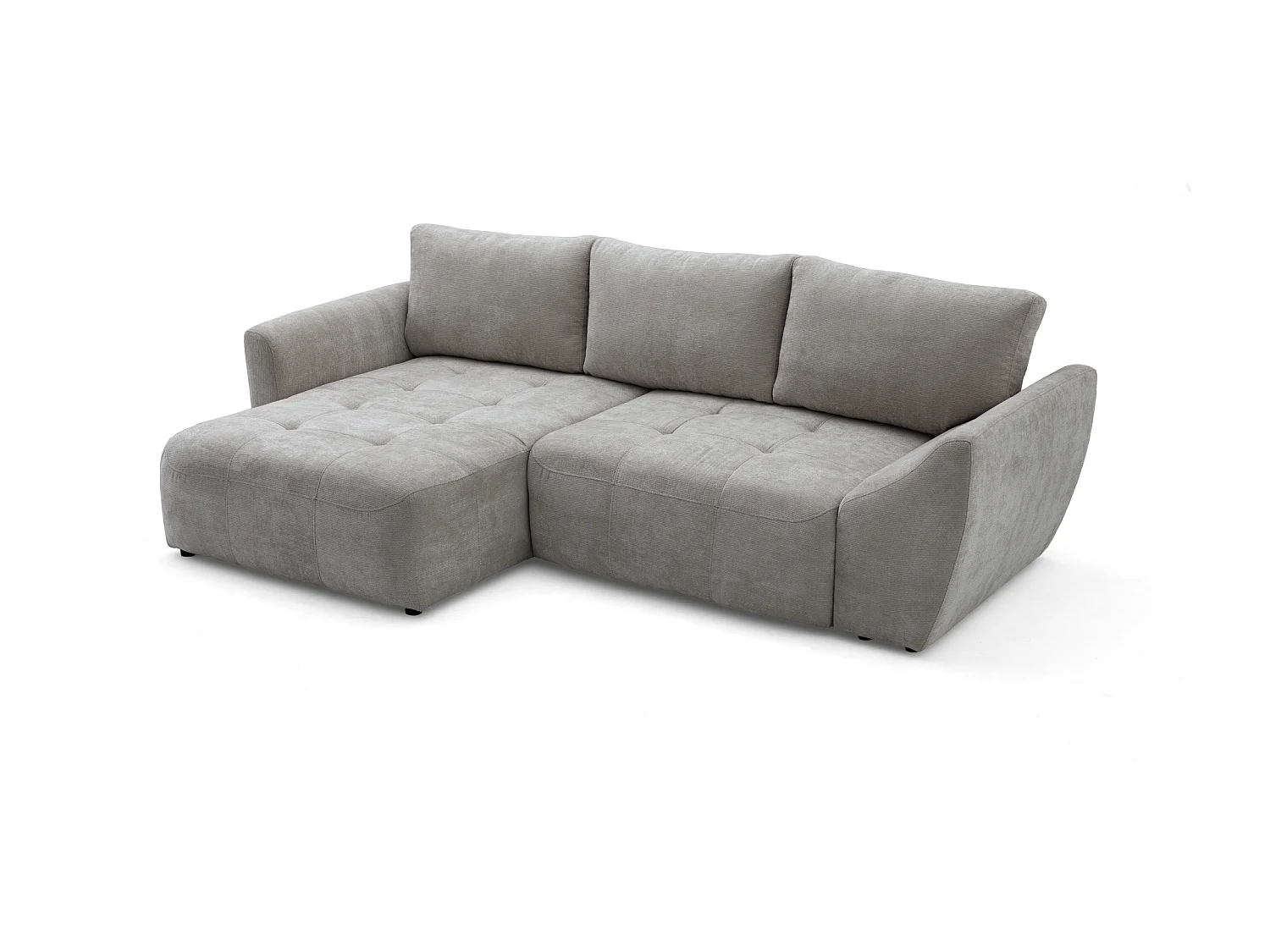 Canapé d'angle NICE L Gauche avec fonction couchage 137x204 Chenille Gris