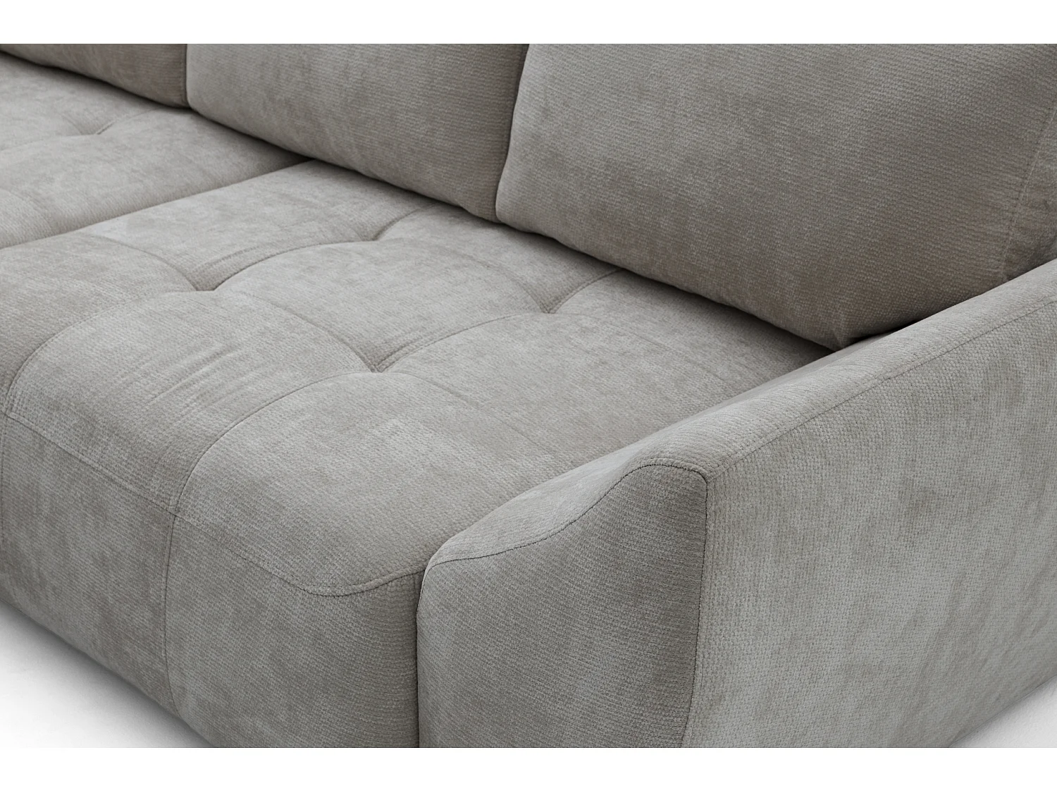 Canapé d'angle NICE L Gauche avec fonction couchage 137x204 Chenille Gris
