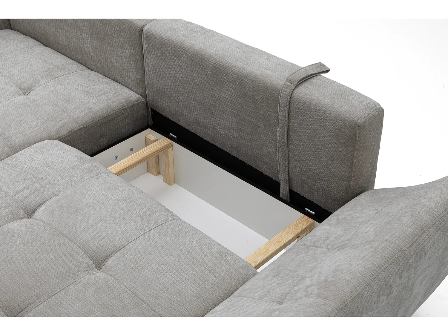 Canapé d'angle NICE L Gauche avec fonction couchage 137x204 Chenille Gris
