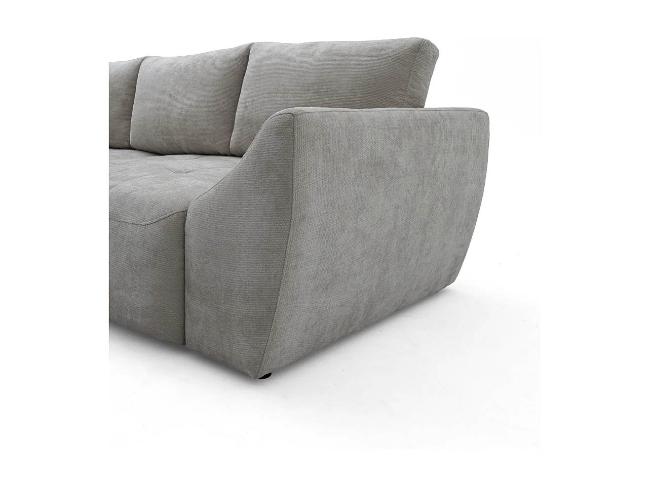 Canapé d'angle NICE L Gauche avec fonction couchage 137x204 Chenille Gris