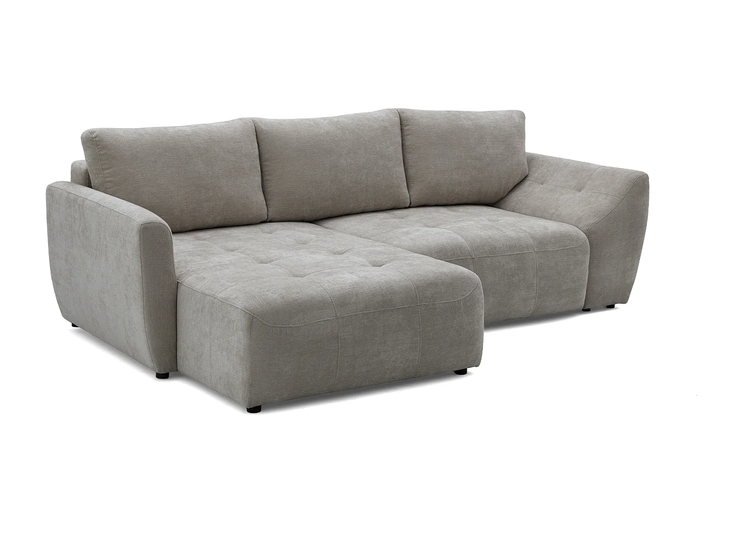 Canapé d'angle NICE L Gauche avec fonction couchage 137x204 Chenille Gris
