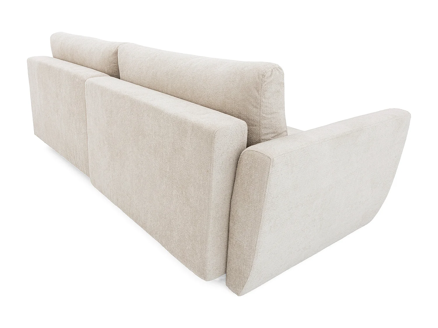 Canapé d'angle BELLA L Droit avec fonction couchage 140x205 Velours Crème