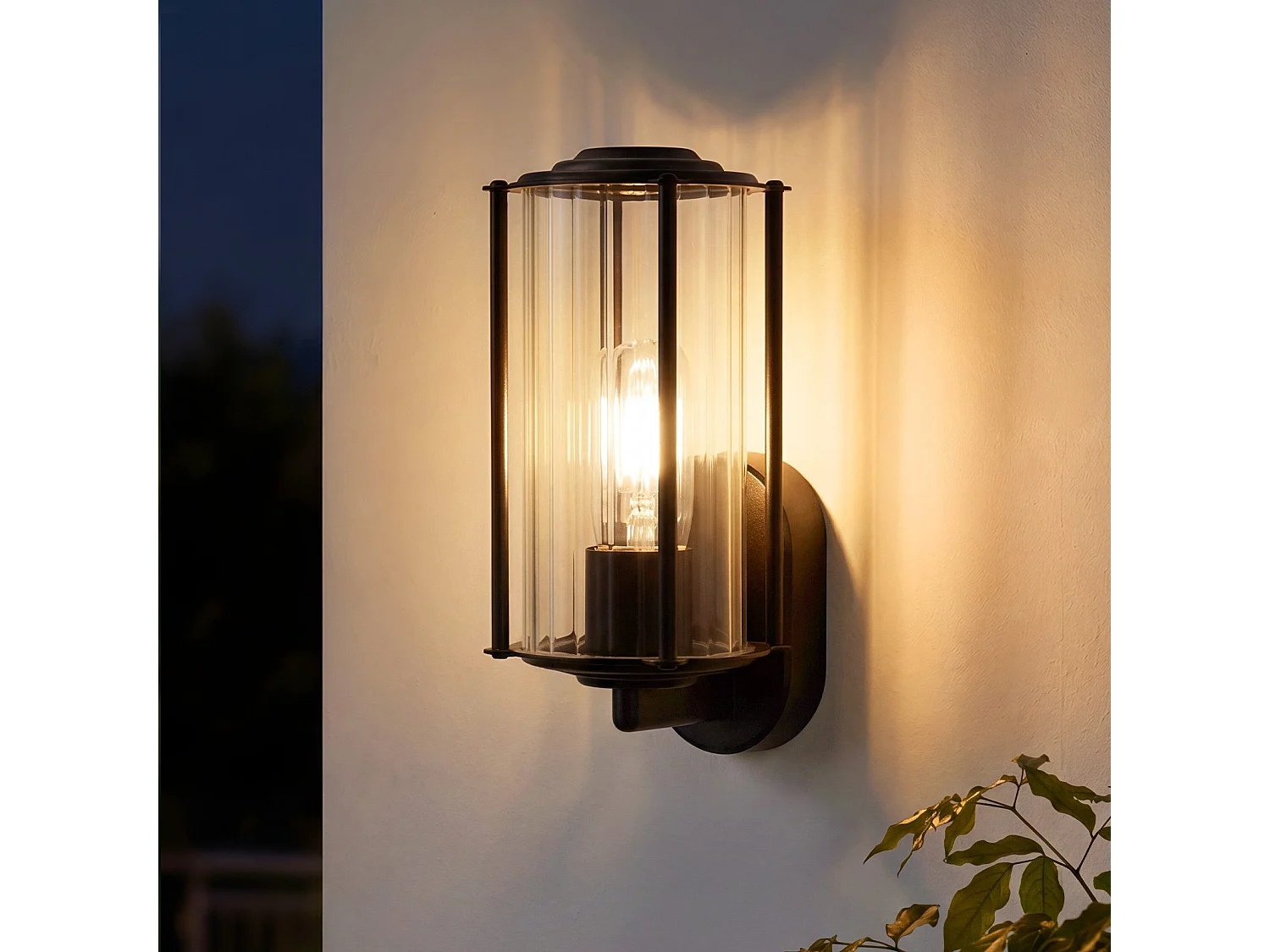 ZMH Applique Murale Extérieur/Intérieur Noir E27 Max 40W Pour Terrasse Balcon Façade Jardin (Sans Ampoule)