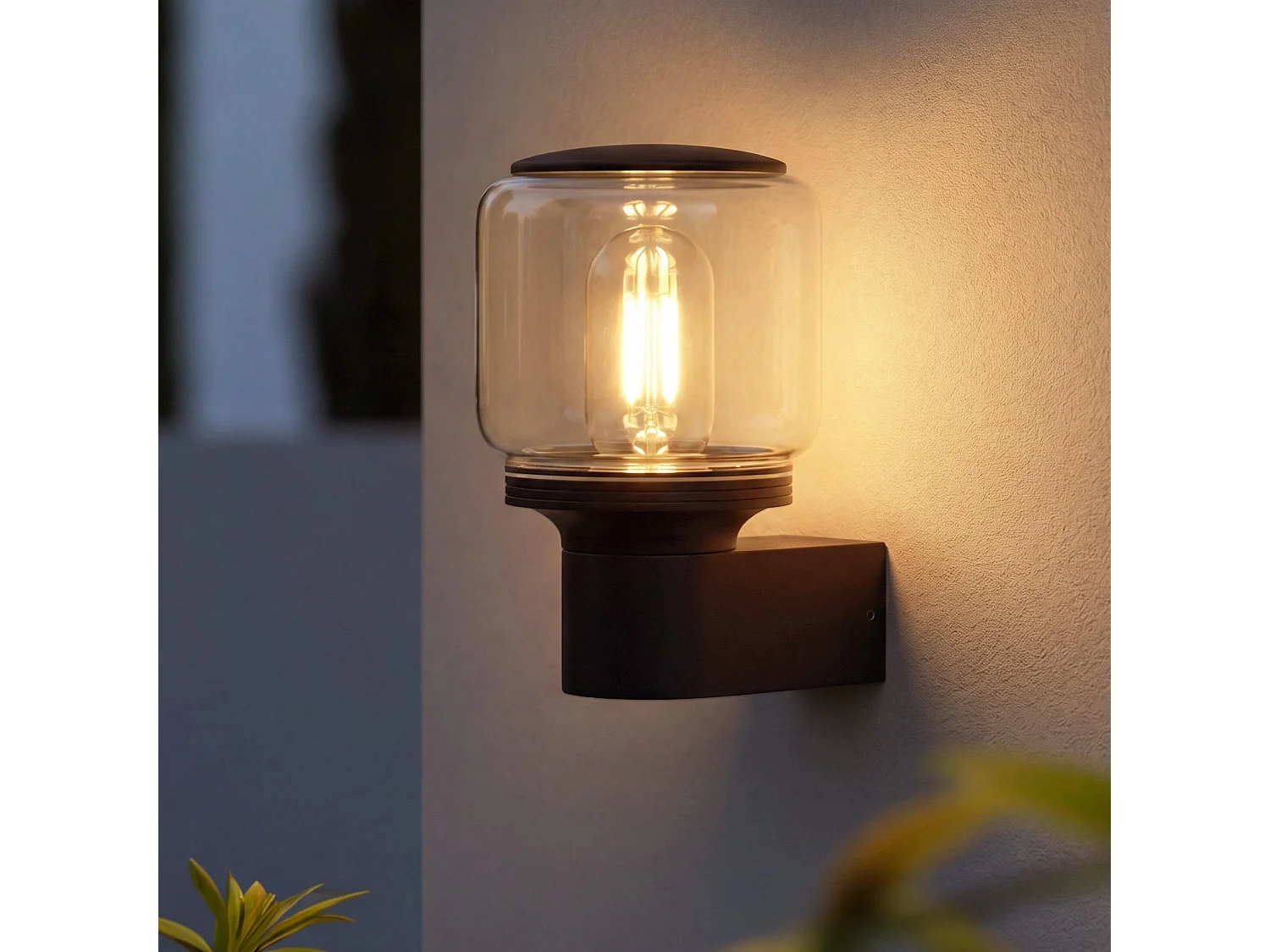 ZMH Applique Murale Extérieur/Intérieur Noir E27 Max 40W Pour Terrasse Balcon Façade Jardin (Sans Ampoule)