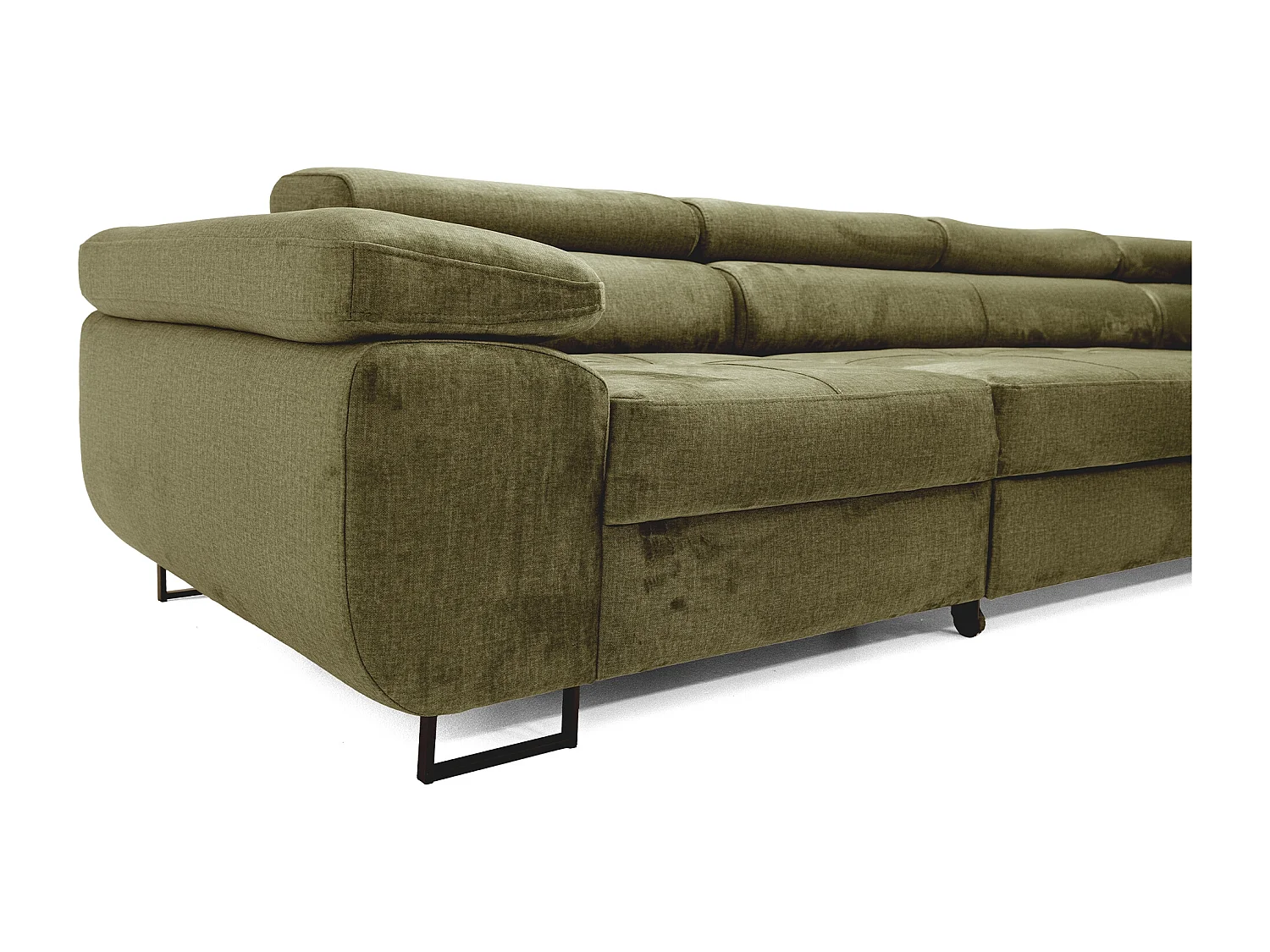 Hoekbank WILD MAXI L rechts met slaapfunctie 125x195 velours lichtgroen