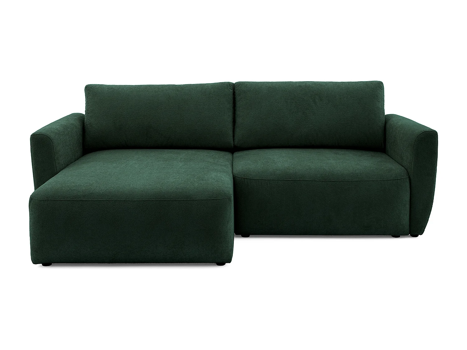 Canapé d'angle BELLA L Gauche avec fonction couchage 140x205 Velours Vert