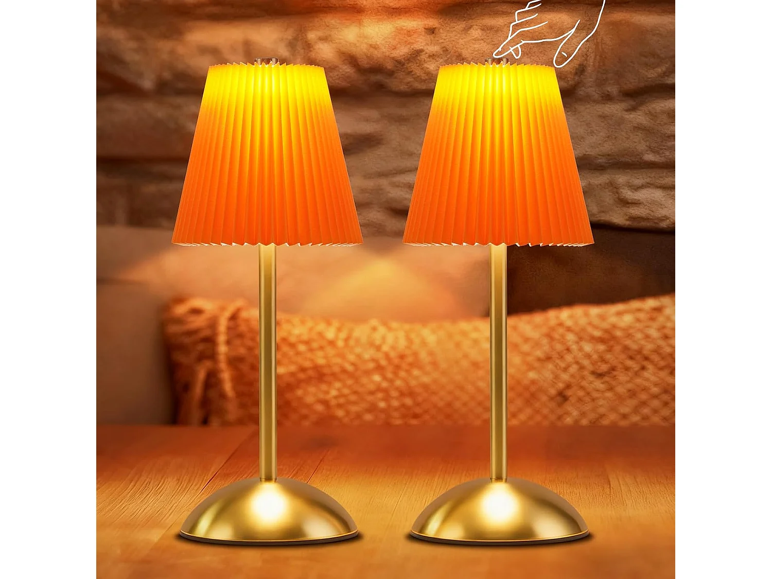 ZMH Lot de 2 Lampe à poser LED Sans Fil Avec 3 Températures De Couleur Pour Salle à Manger