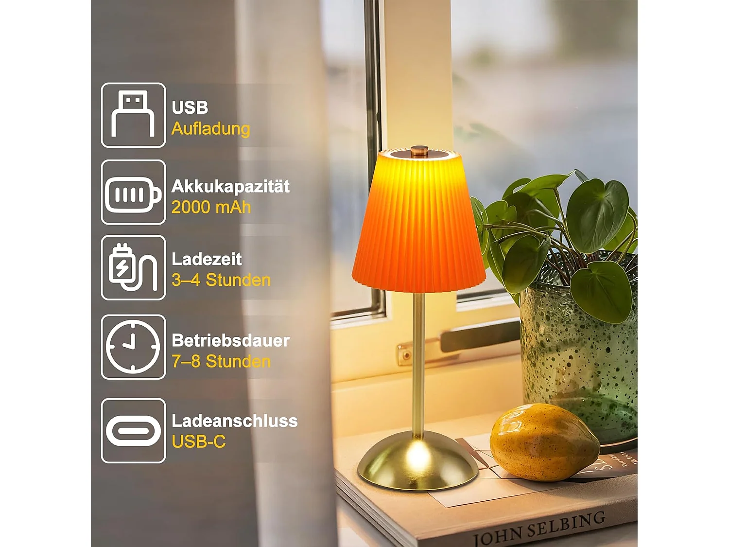 ZMH Lot de 2 Lampe à poser LED Sans Fil Avec 3 Températures De Couleur Pour Salle à Manger
