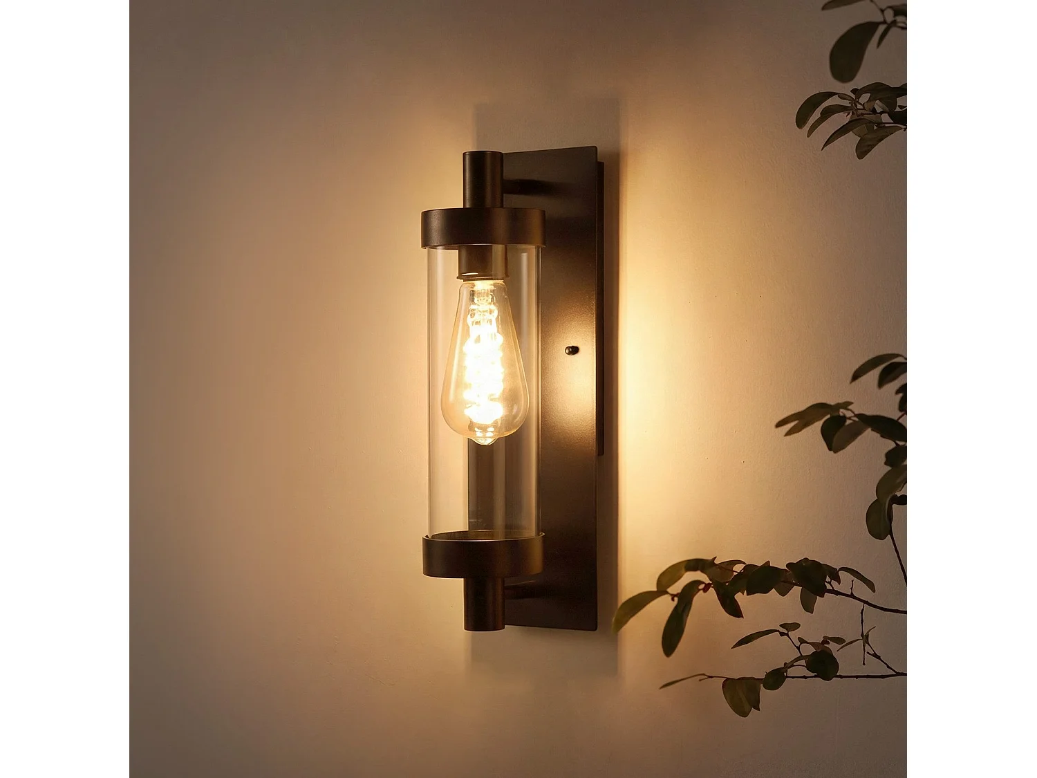 ZMH Applique Murale Extérieur/Intérieur Noir E27 Max 40W Pour Terrasse Balcon Façade Jardin (Sans Ampoule)