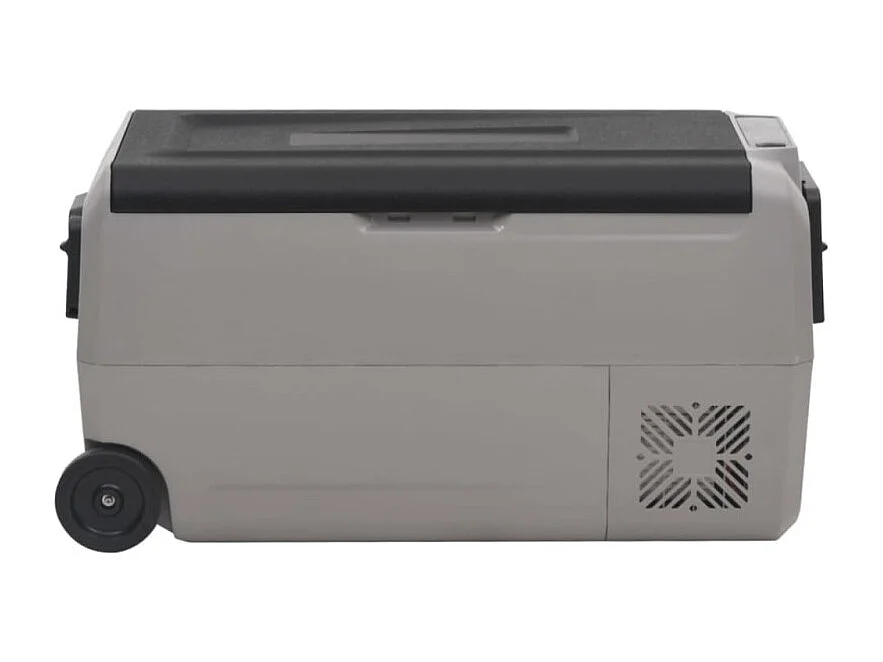 Kühlbox mit Rollen und Adapter Schwarz & Grau 36 L PP & PE