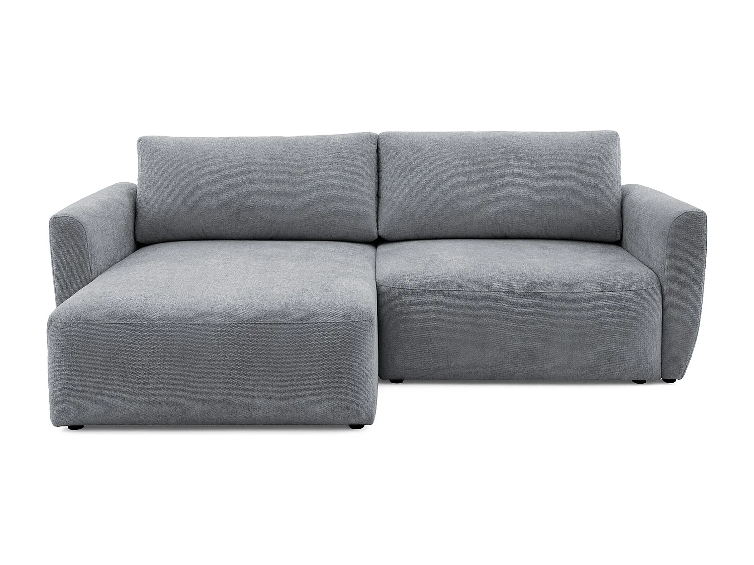 Canapé d'angle BELLA L Gauche avec fonction couchage 140x205 Velours Gris