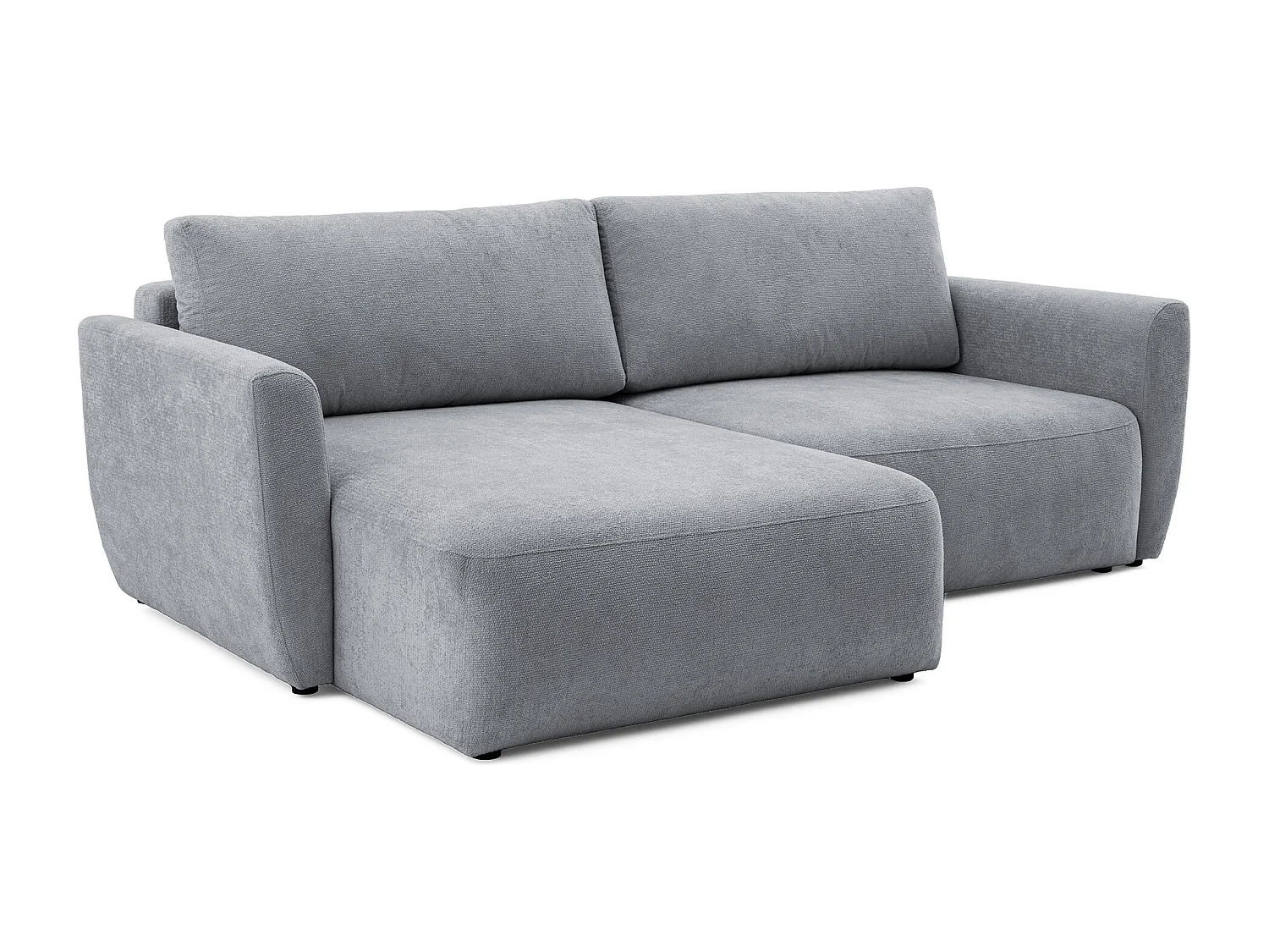 Canapé d'angle BELLA L Gauche avec fonction couchage 140x205 Velours Gris