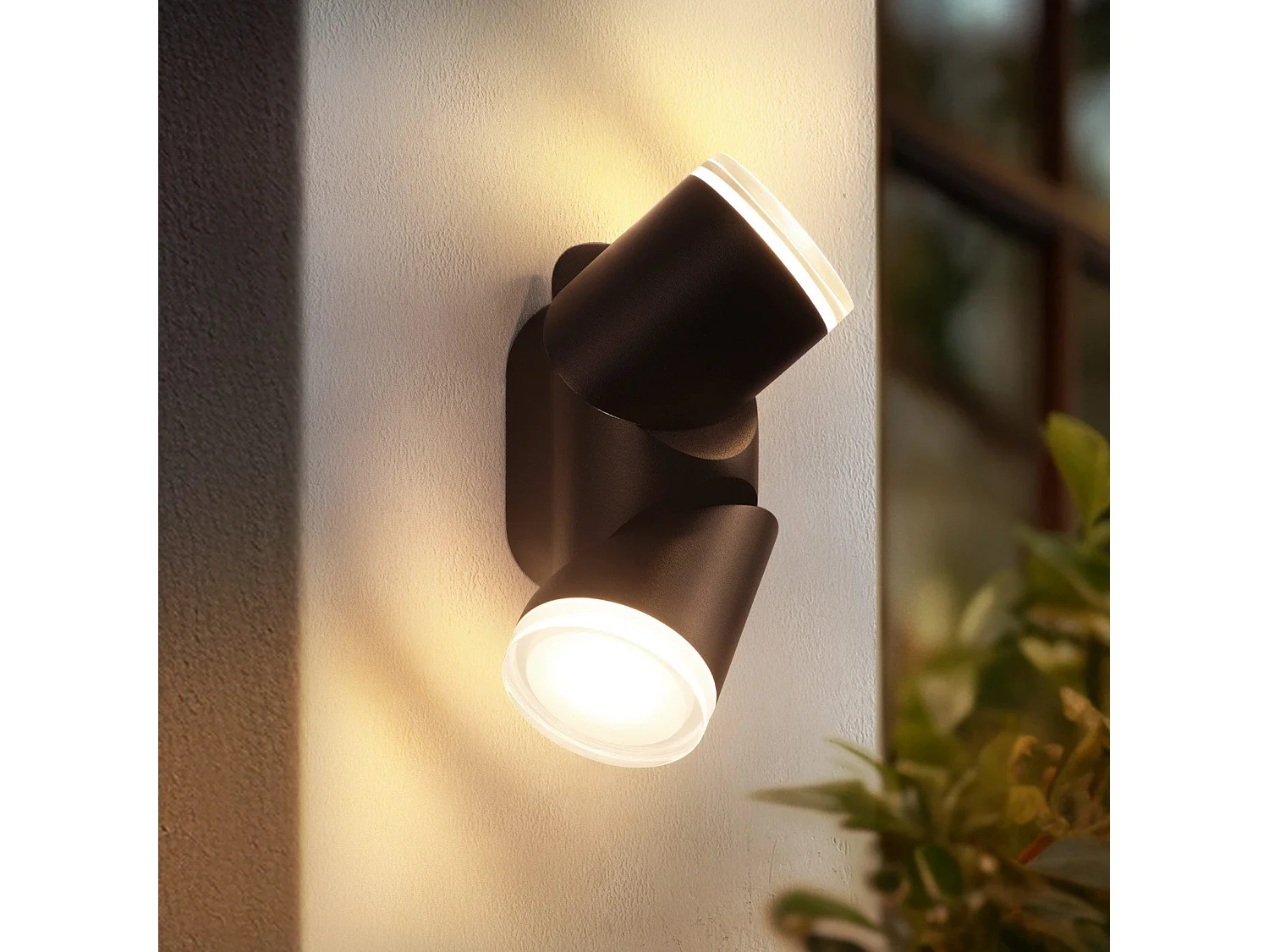 ZMH Applique Extérieure LED 10W Noir 3000K IP65  Pour Terrasse Façade Couloir Escalier