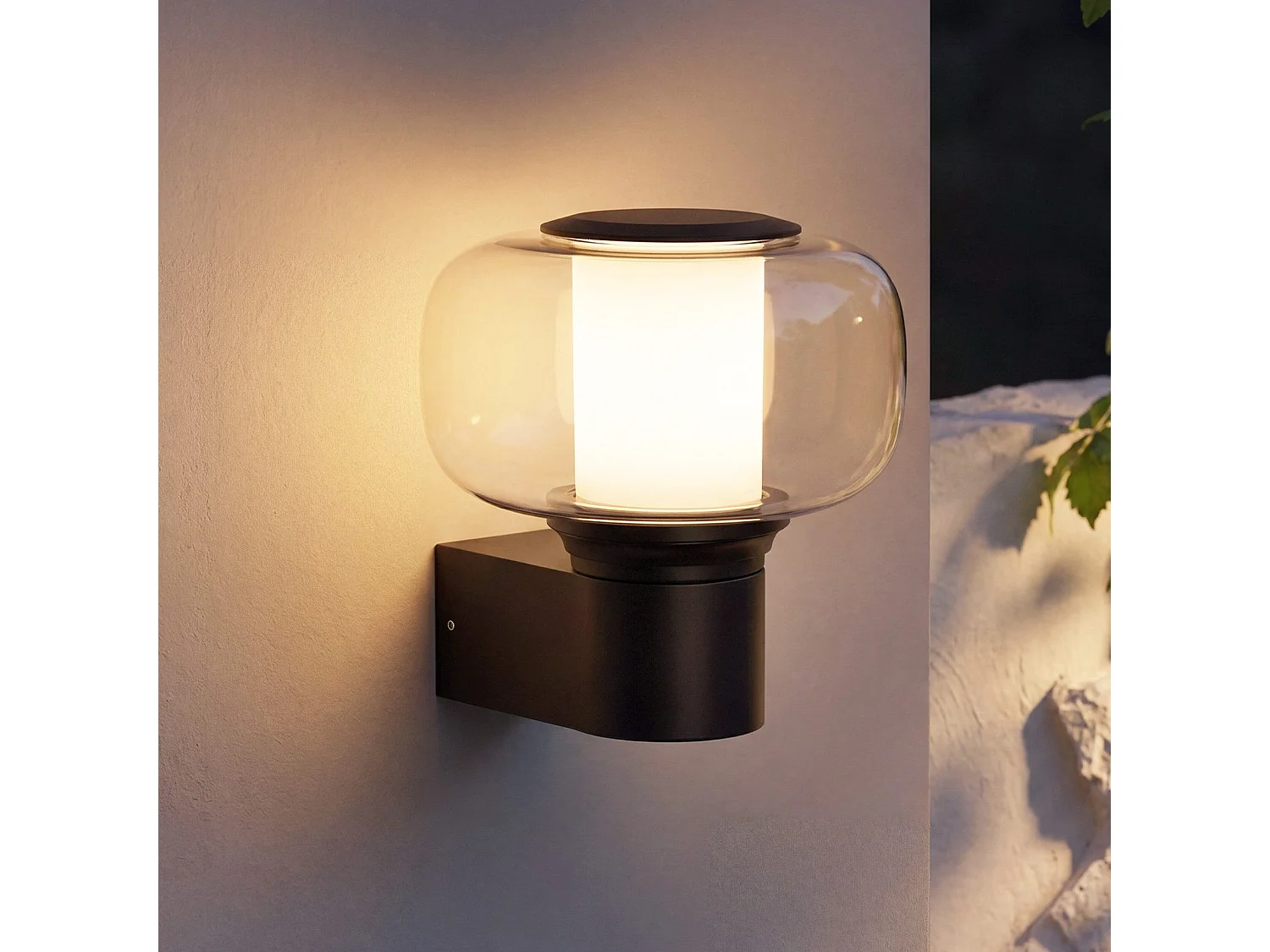 ZMH Applique Murale Extérieur/Intérieur Noir E27 Max 40W Pour Terrasse Balcon Façade Jardin (Sans Ampoule)