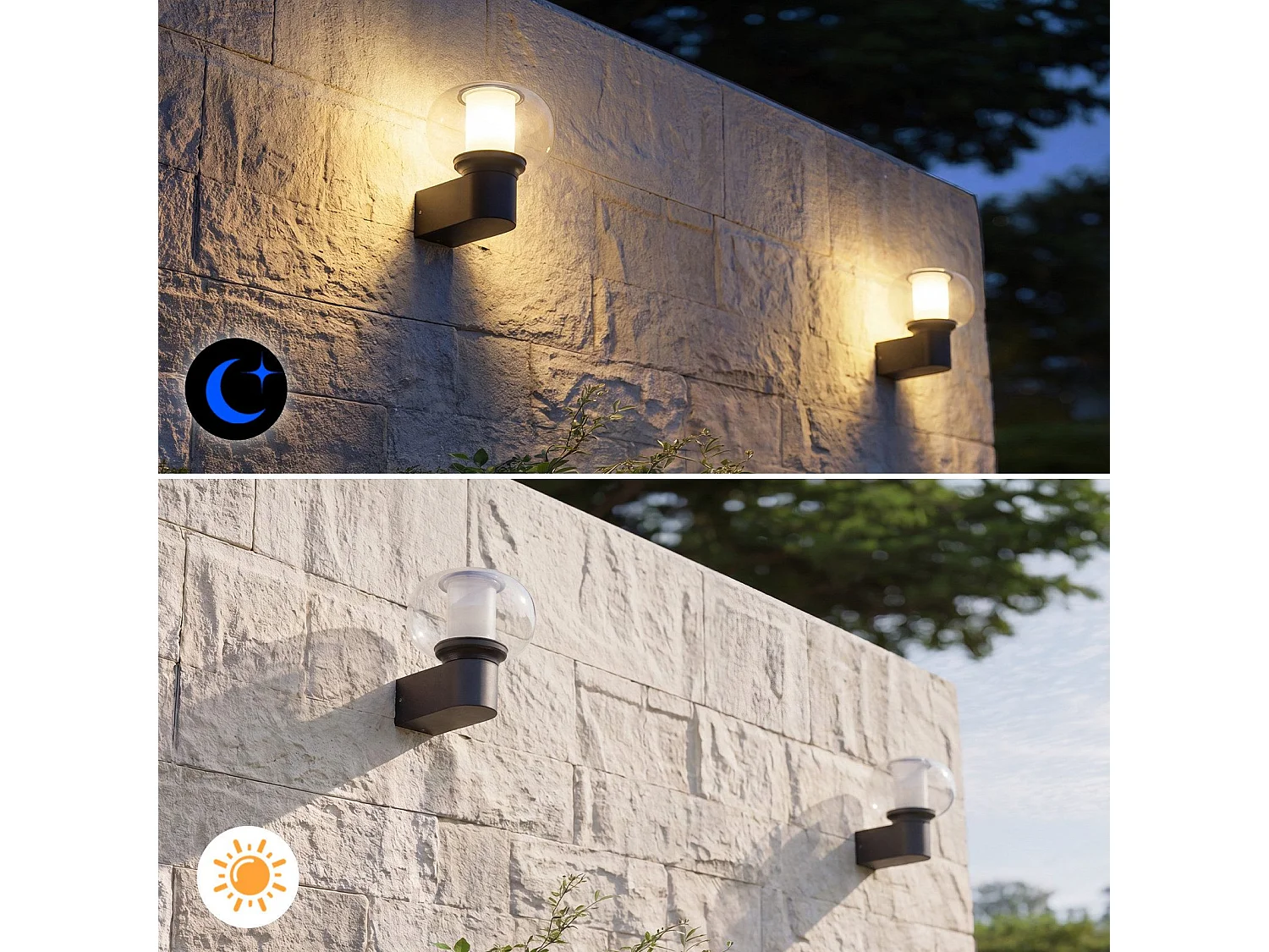 ZMH Applique Murale Extérieur/Intérieur Noir E27 Max 40W Pour Terrasse Balcon Façade Jardin (Sans Ampoule)