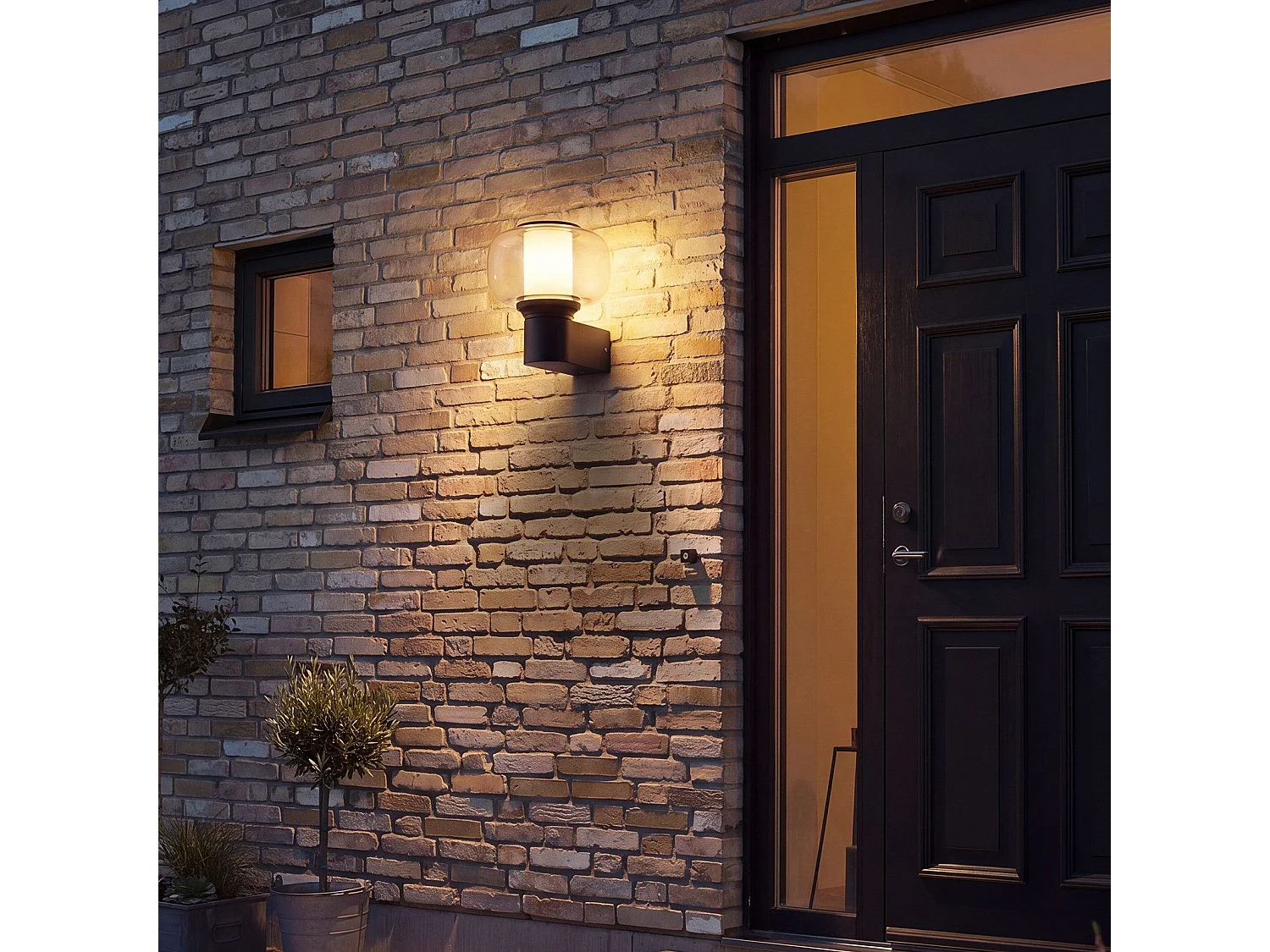 ZMH Applique Murale Extérieur/Intérieur Noir E27 Max 40W Pour Terrasse Balcon Façade Jardin (Sans Ampoule)