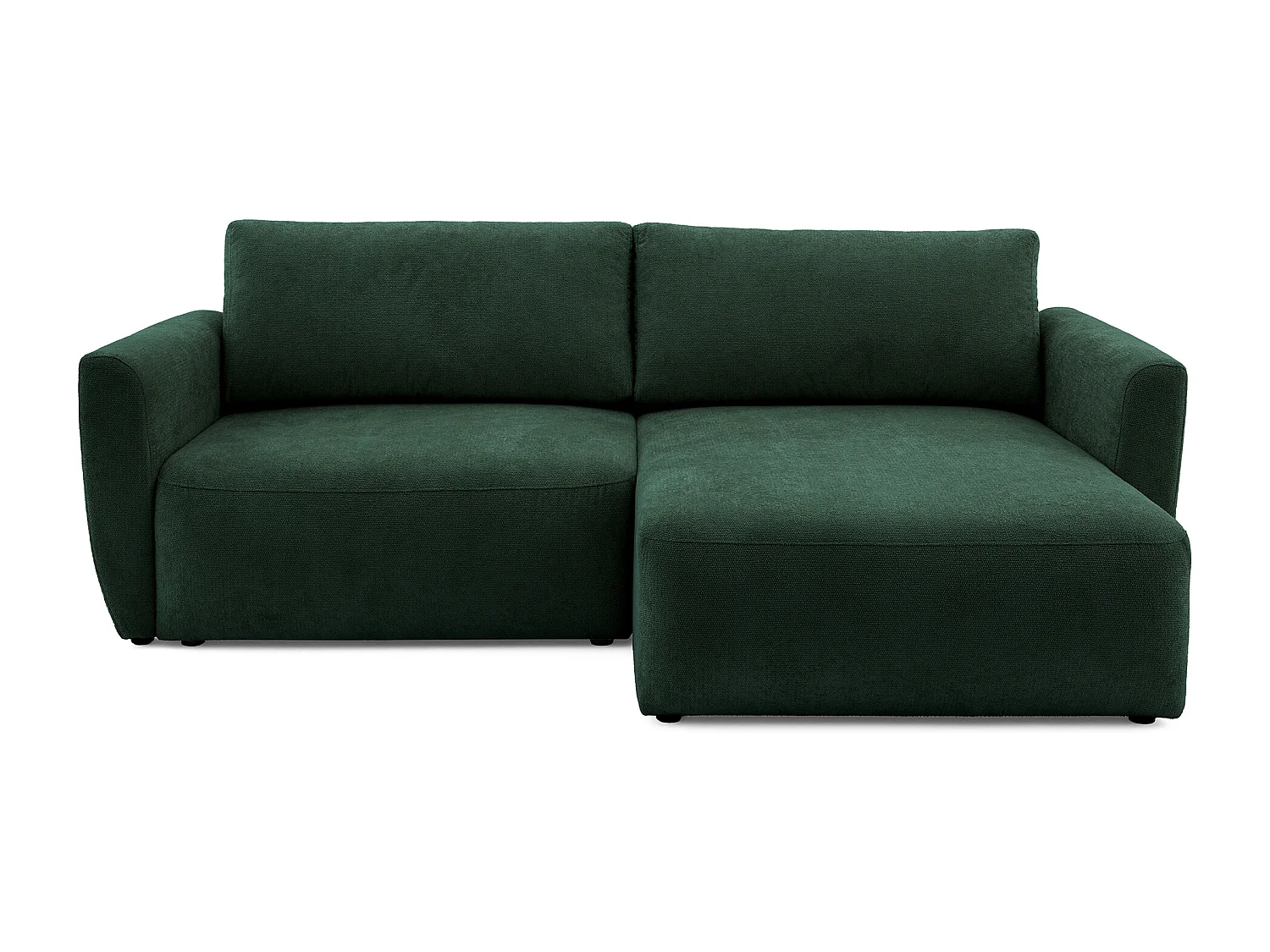 Canapé d'angle BELLA L Droit avec fonction couchage 140x205 Velours Vert
