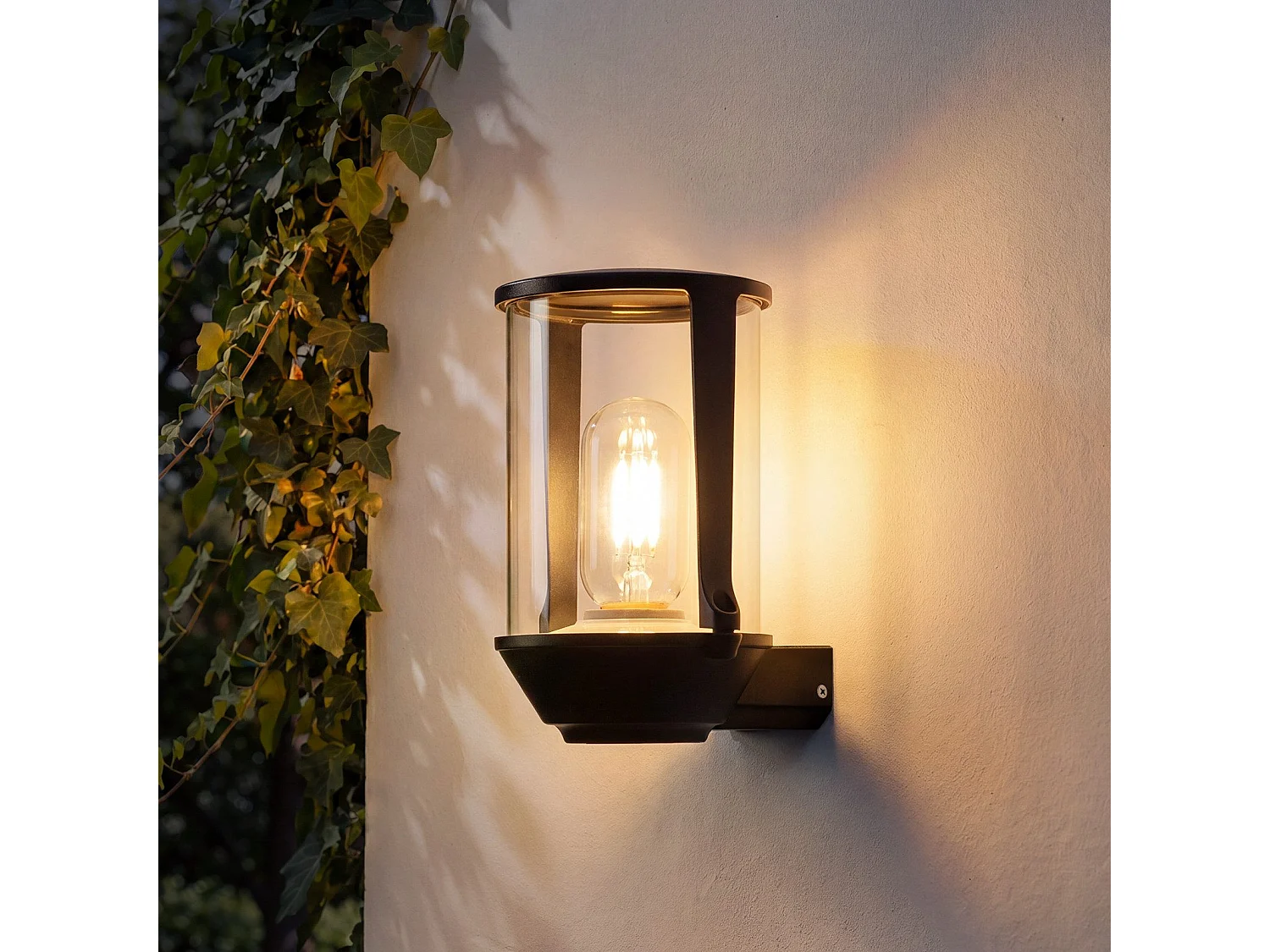 ZMH Applique Murale Extérieur/Intérieur Noir E27 Max 40W Pour Terrasse Balcon Façade Jardin (Sans Ampoule)