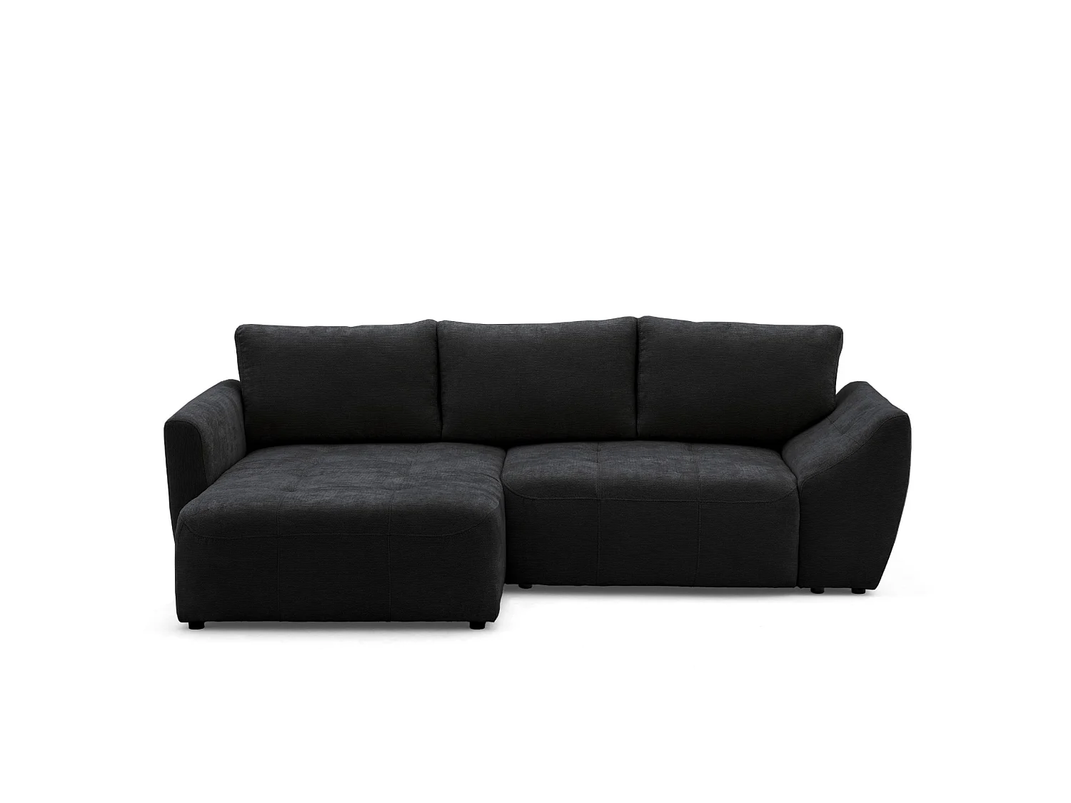 Canapé d'angle gauche 3 places en tissu chenille gris anthracite NICE