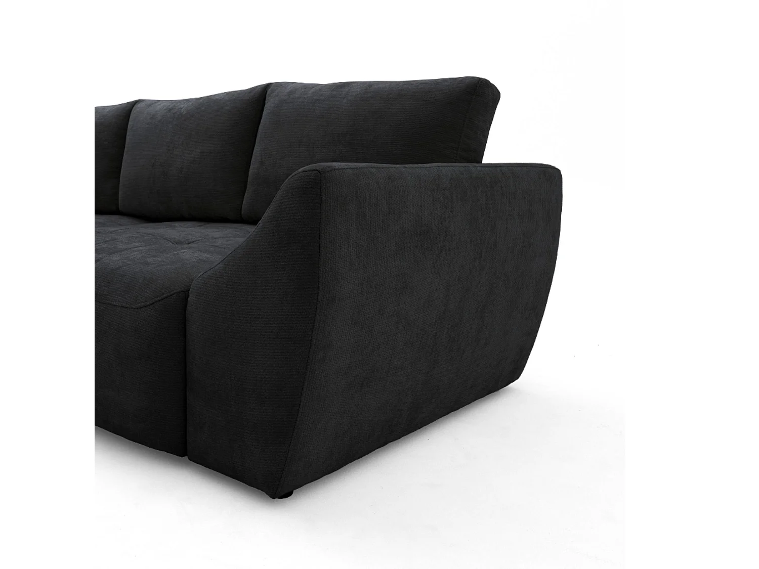 Canapé d'angle gauche 3 places en tissu chenille gris anthracite NICE