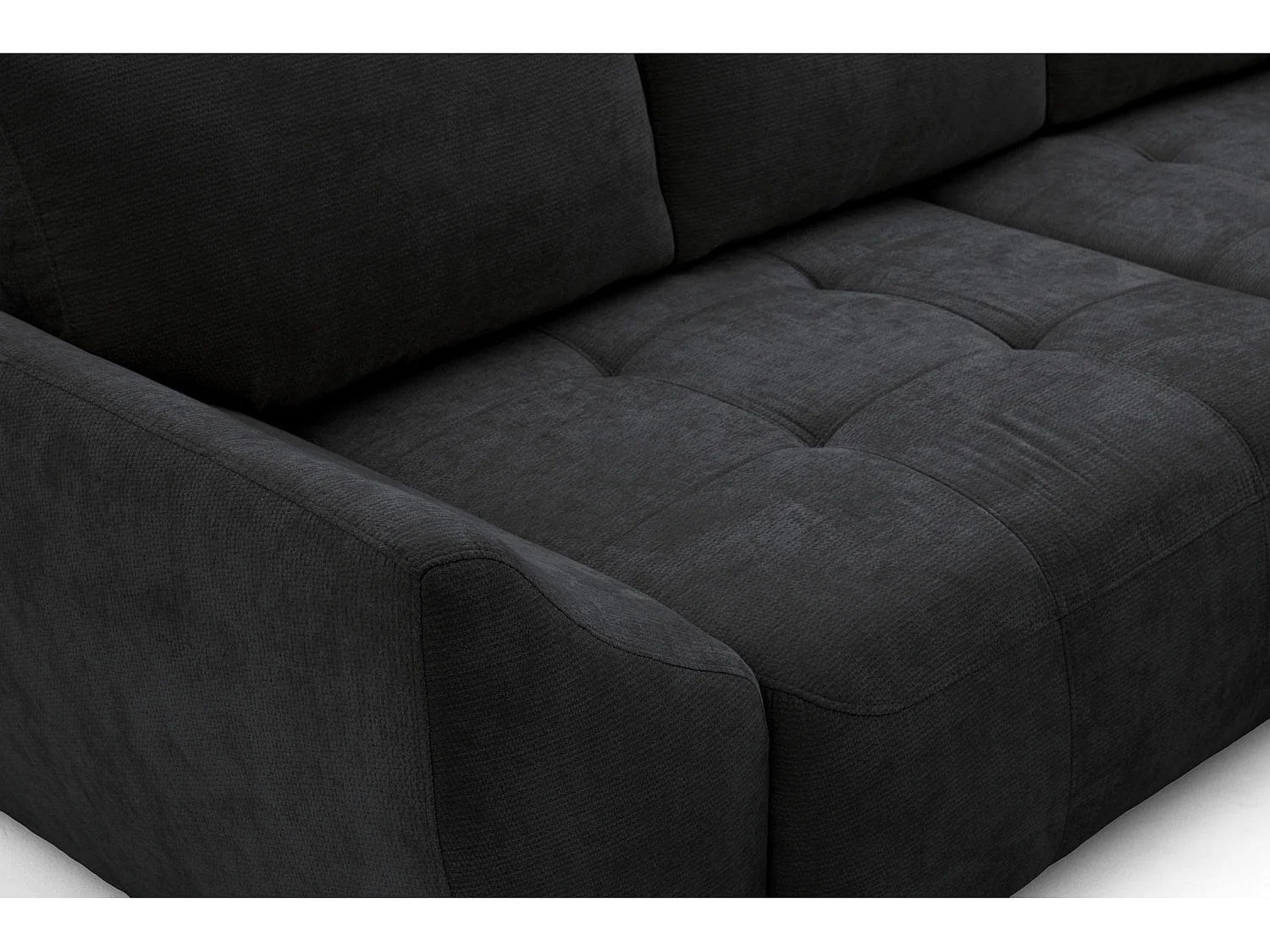 Canapé d'angle NICE L Gauche avec fonction couchage 137x204 Chenille Gris anthracite