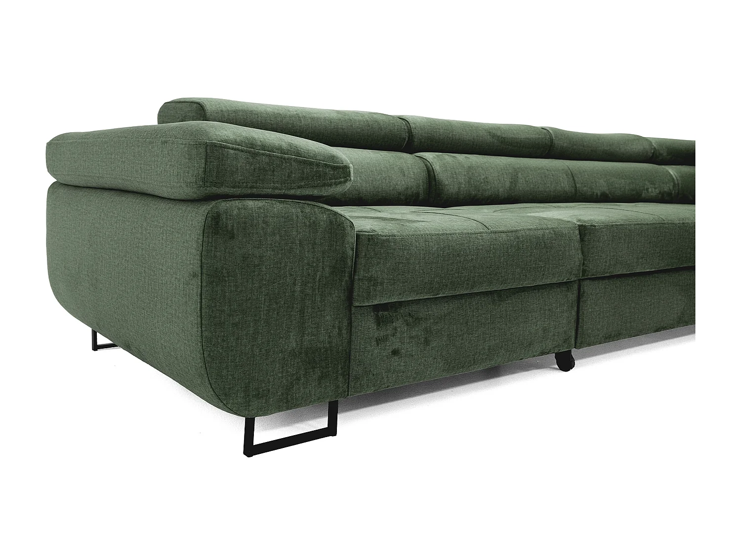 Hoekbank WILD MAXI L rechts met slaapfunctie 125x195 velours groen