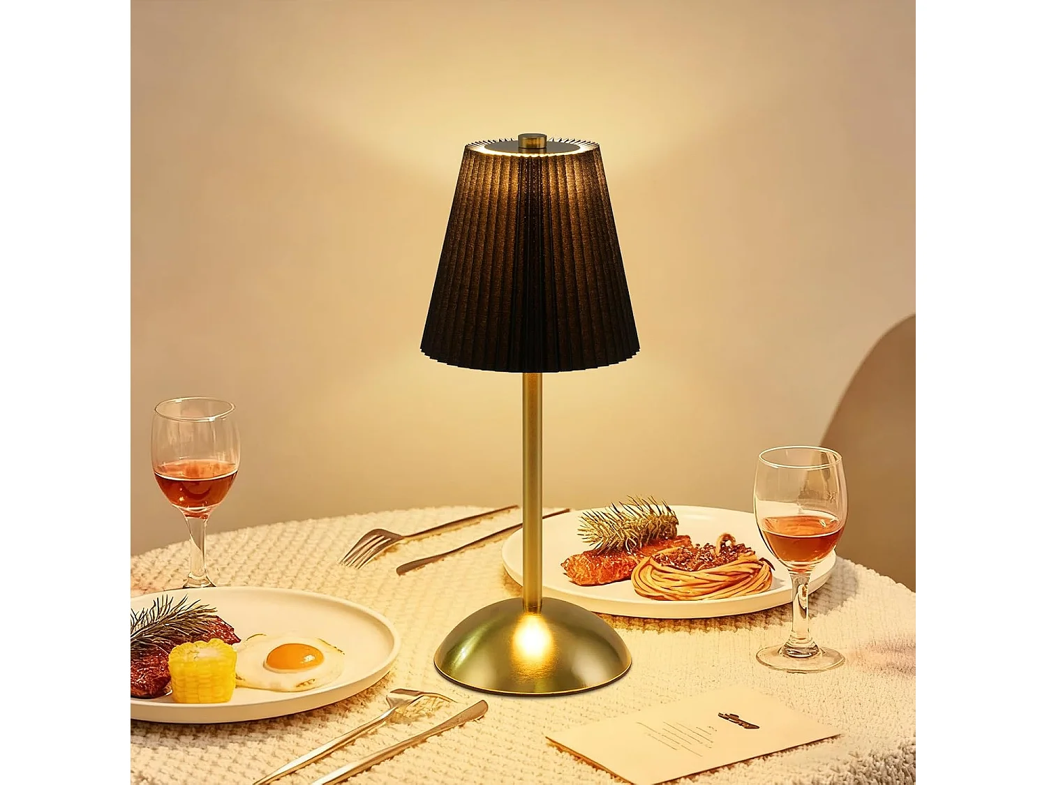 ZMH Lot de 2 Lampes de Table métal Sans Fil 3 Températures Tactile Dimmable USB Noir Pour Salle à Manger Chambre