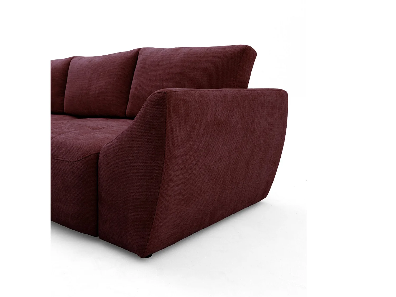 Canapé d'angle gauche 3 places en tissu chenille bordeaux NICE