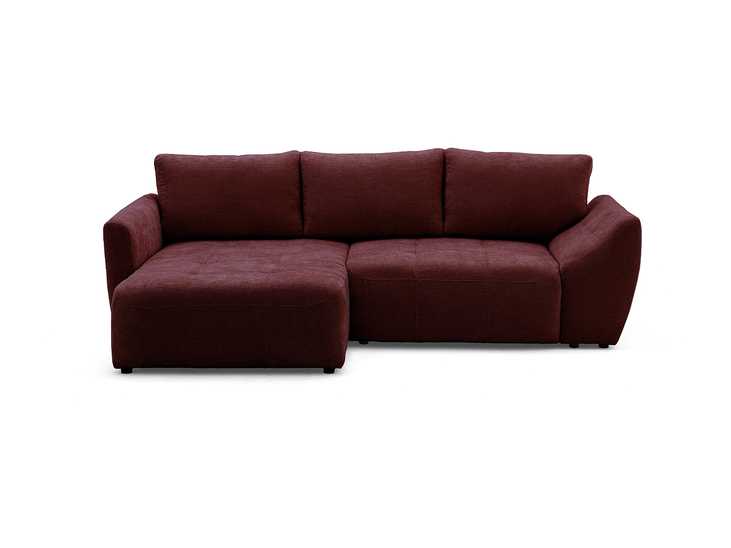 Canapé d'angle NICE L Gauche avec fonction couchage 137x204 Chenille Bordeaux