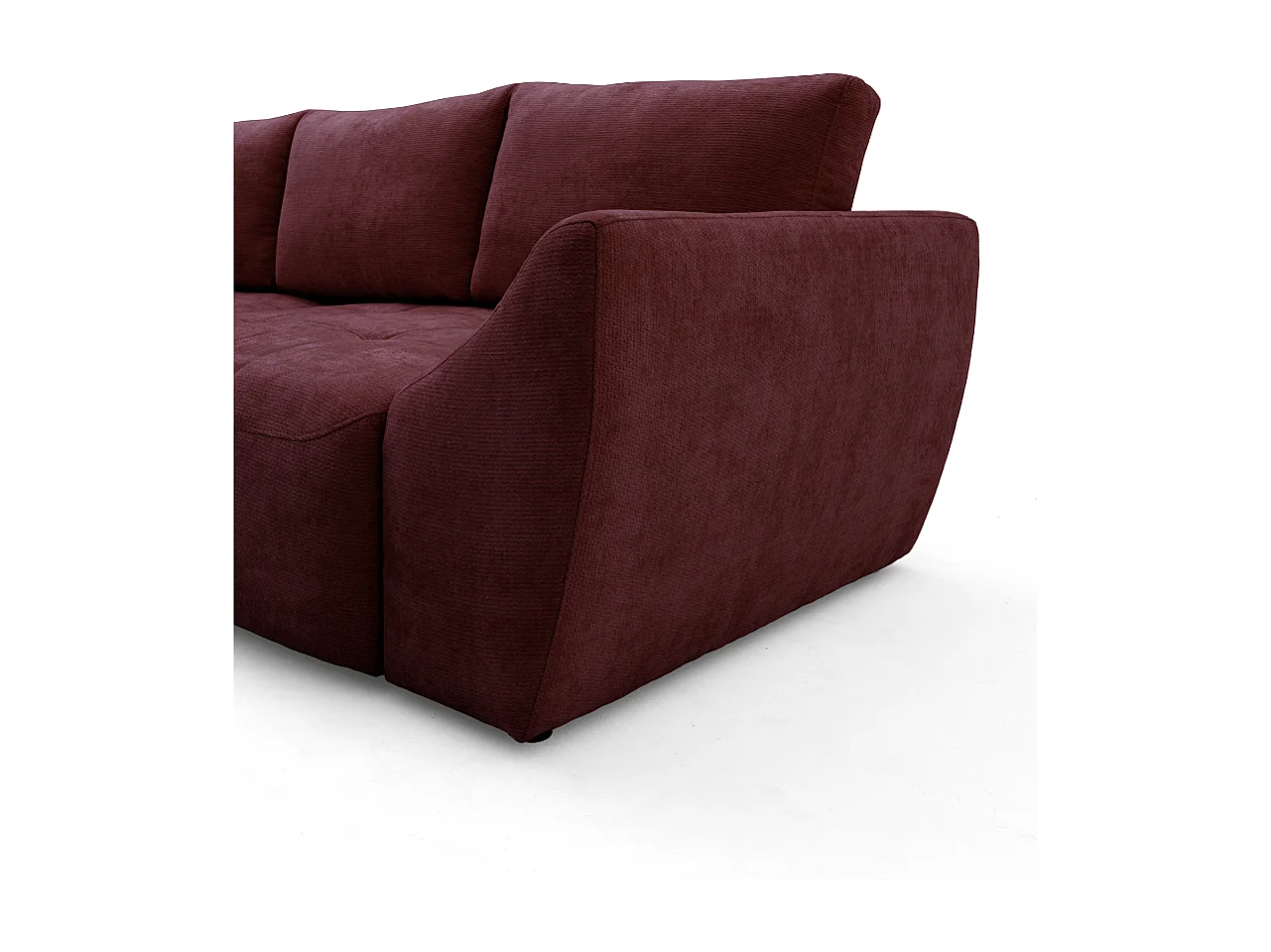 Canapé d'angle NICE L Gauche avec fonction couchage 137x204 Chenille Bordeaux
