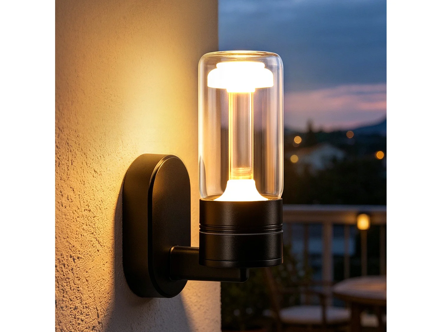 ZMH Applique Extérieure LED 10W Noir 3000K IP65  Pour Terrasse Façade Couloir Escalier