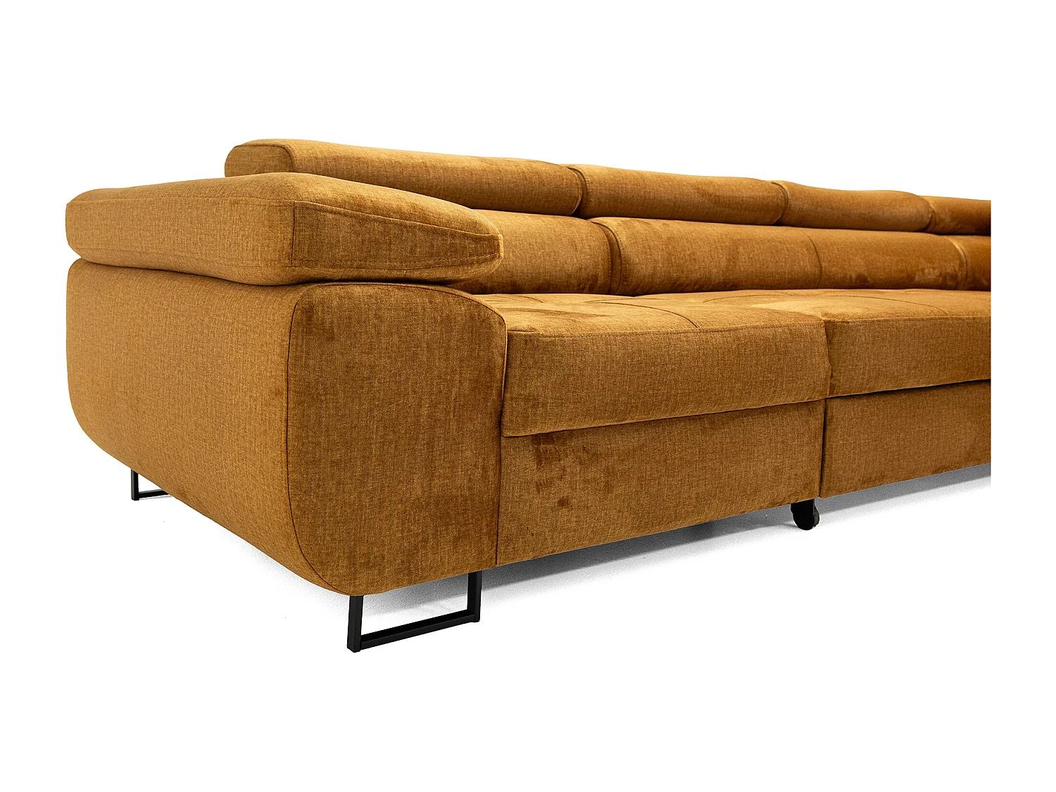 Hoekbank WILD MAXI L rechts met slaapfunctie 125x195 velours goud