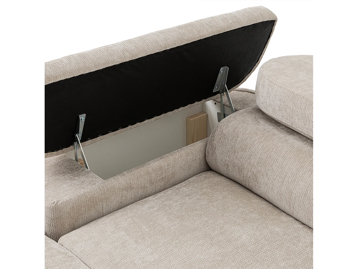 Canapé d'angle LOVE L Gauche avec fonction couchage 124x210 Chenille Beige
